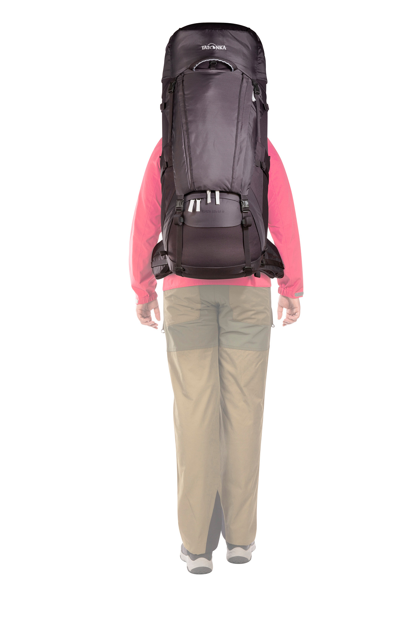 Tatonka Yukon 60+10 Women midnight plum lila Trekkingrucksäcke - Detailansicht Tasche, Rucksack, Hosen, Mann, Person, Tatonka Yukon 60+10 Women midnight plum lila Trekkingrucksäcke - Detailansicht