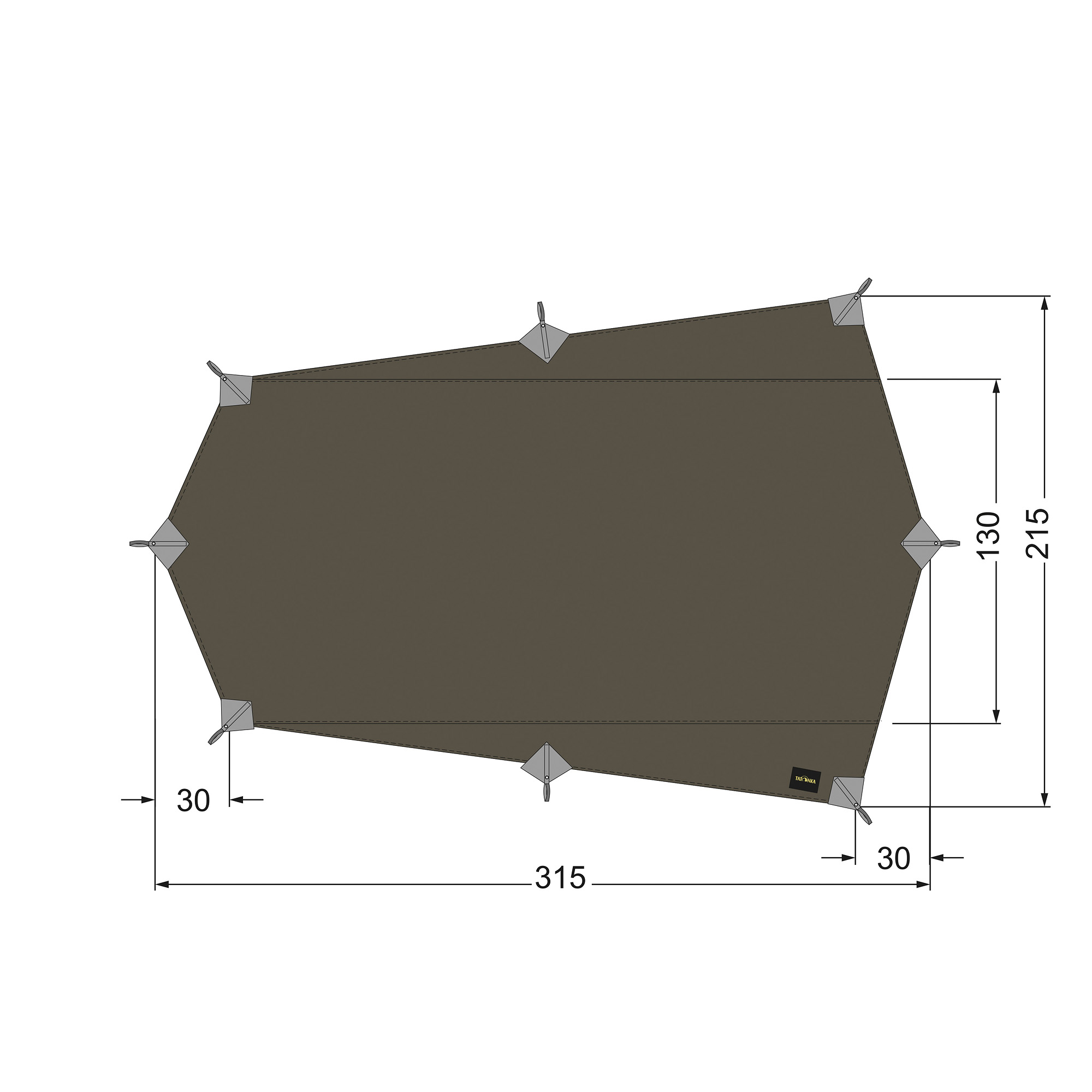 Tatonka Tarp Wing 2 LT stone grey olive grau Tarps - Detailansicht Tatonka Tarp Wing 2 LT stone grey olive grau Tarps - Detailansicht