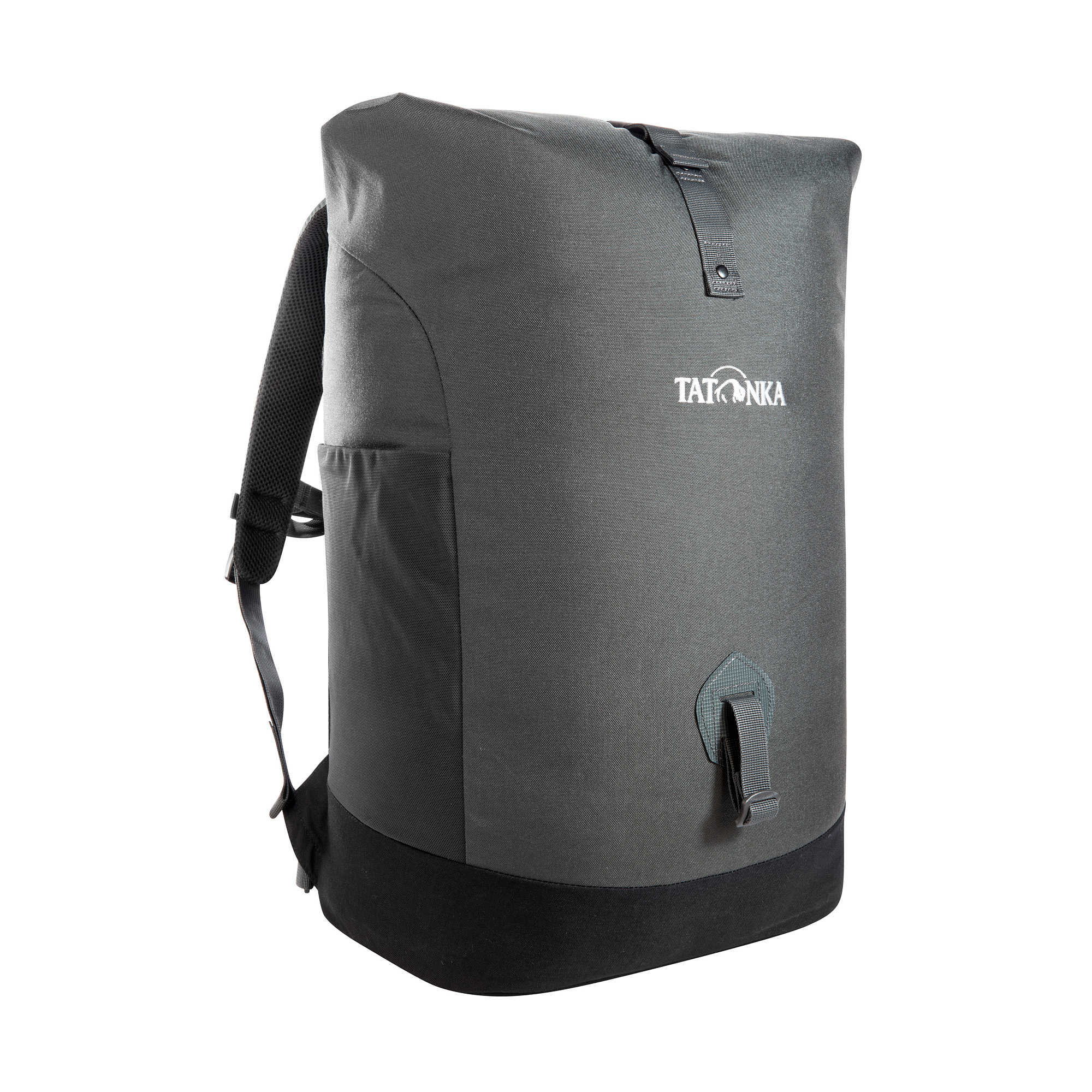 Tatonka Grip Rolltop Pack 34 titan grey grau Tagesrucksäcke - Ansicht seitlich-vorne Tasche, Rucksack, Tatonka Grip Rolltop Pack 34 titan grey grau Tagesrucksäcke - Ansicht seitlich-vorne