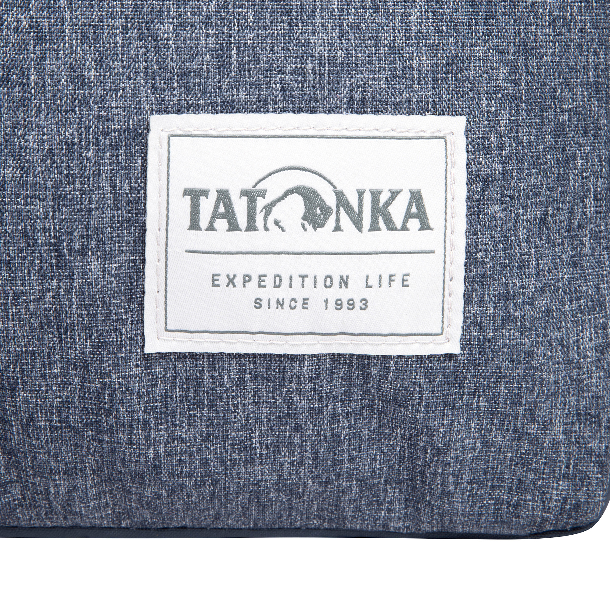 denim, patch, label, canvas, brandless, Tatonka Traveller Pack 25 navy blue blau Tagesrucksäcke - Detailansicht