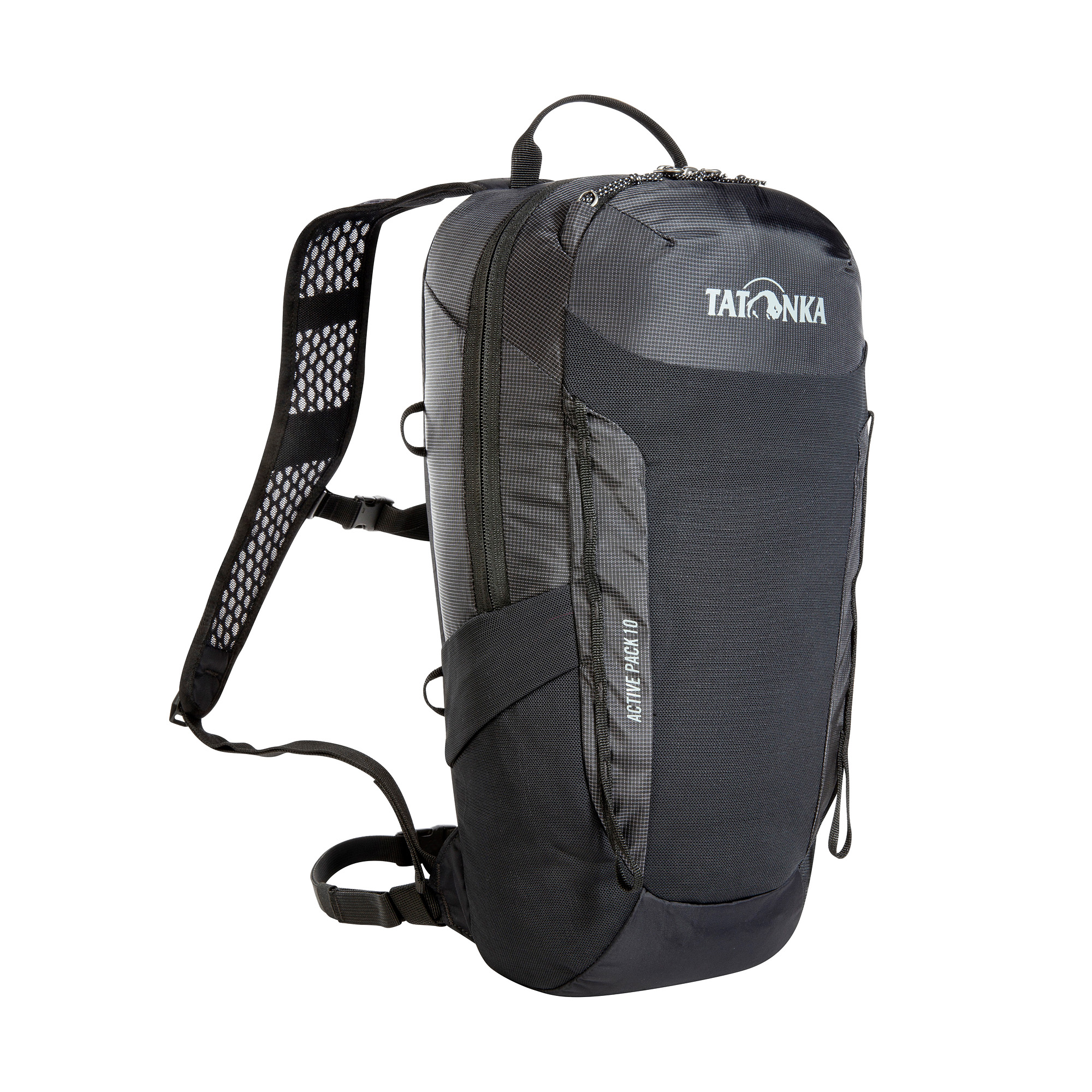 Tatonka Active Pack 10 black schwarz Tagesrucksäcke - Ansicht seitlich-vorne Tasche, Rucksack, Tatonka Active Pack 10 black schwarz Tagesrucksäcke - Ansicht seitlich-vorne