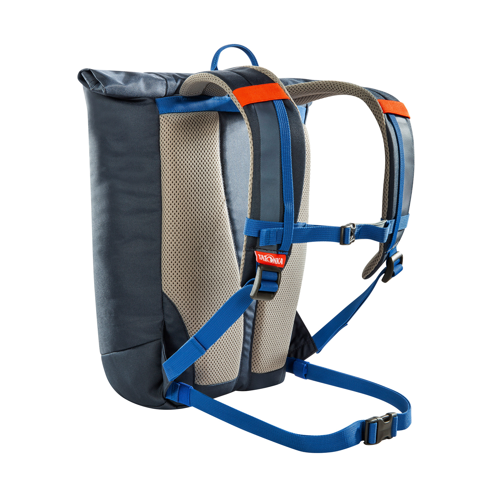 Tatonka Rolltop Pack JR 14 navy blau Kinderrucksäcke - Ansicht seitlich-hinten Tasche, Rucksack, Tatonka Rolltop Pack JR 14 navy blau Kinderrucksäcke - Ansicht seitlich-hinten