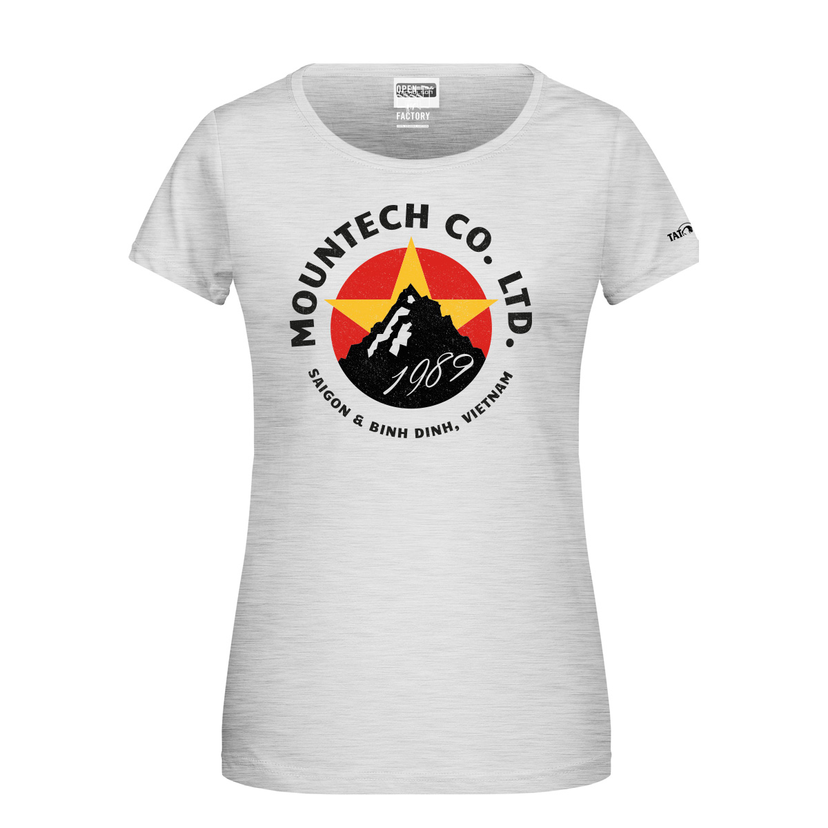 Tatonka Logo W's T-Shirt Mountech Vietnam ash grey grau T-Shirts - Ansicht seitlich-vorne Bekleidung, T-shirt, Hemd, Tatonka Logo W's T-Shirt Mountech Vietnam ash grey grau T-Shirts - Ansicht seitlich-vorne