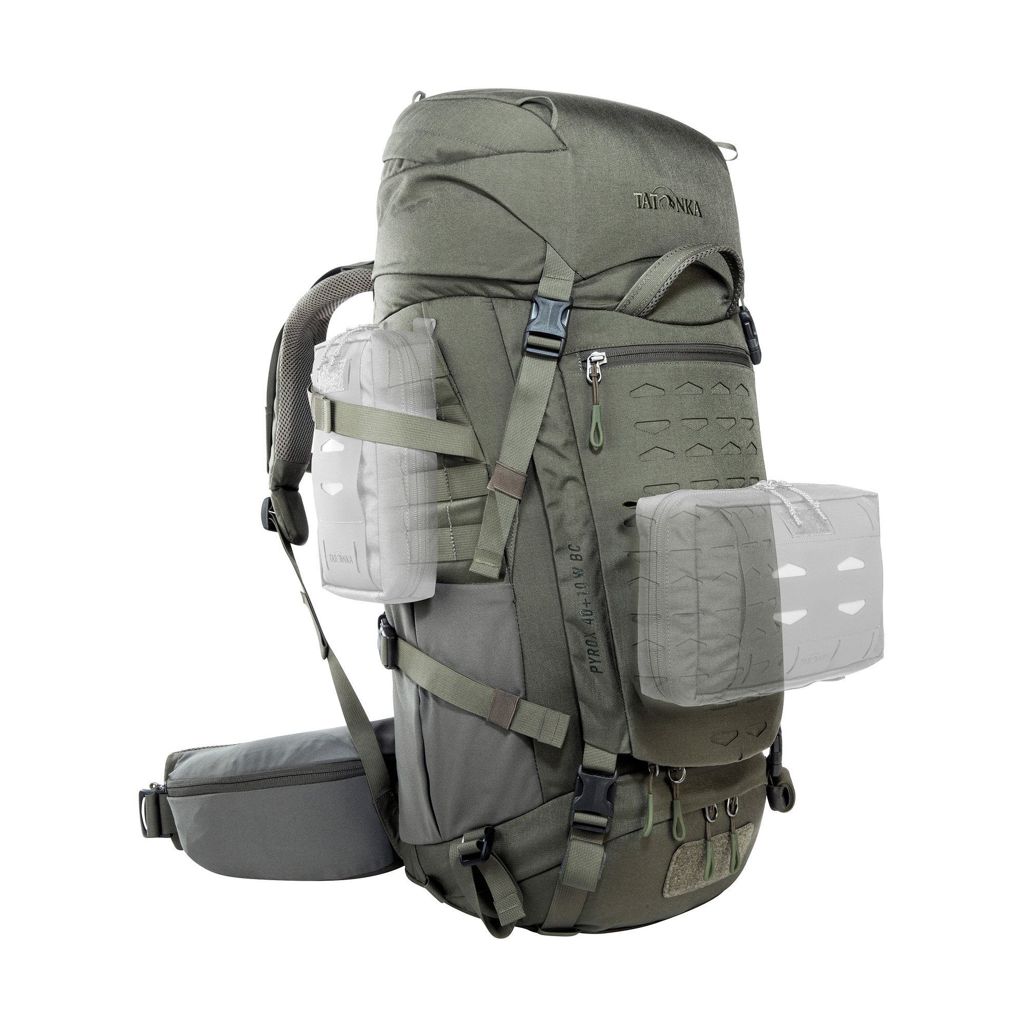 Tatonka Pyrox 40+10 Women BC stone grey olive grau Trekkingrucksäcke - Detailansicht Tasche, Rucksack, Tatonka Pyrox 40+10 Women BC stone grey olive grau Trekkingrucksäcke - Detailansicht
