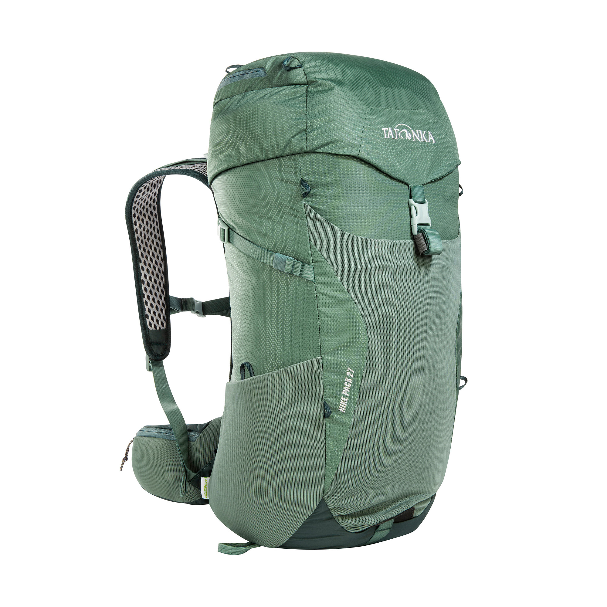 Tatonka Hike Pack 27 sage green grün Wanderrucksäcke - Ansicht seitlich-vorne Tasche, Rucksack, Tatonka Hike Pack 27 sage green grün Wanderrucksäcke - Ansicht seitlich-vorne