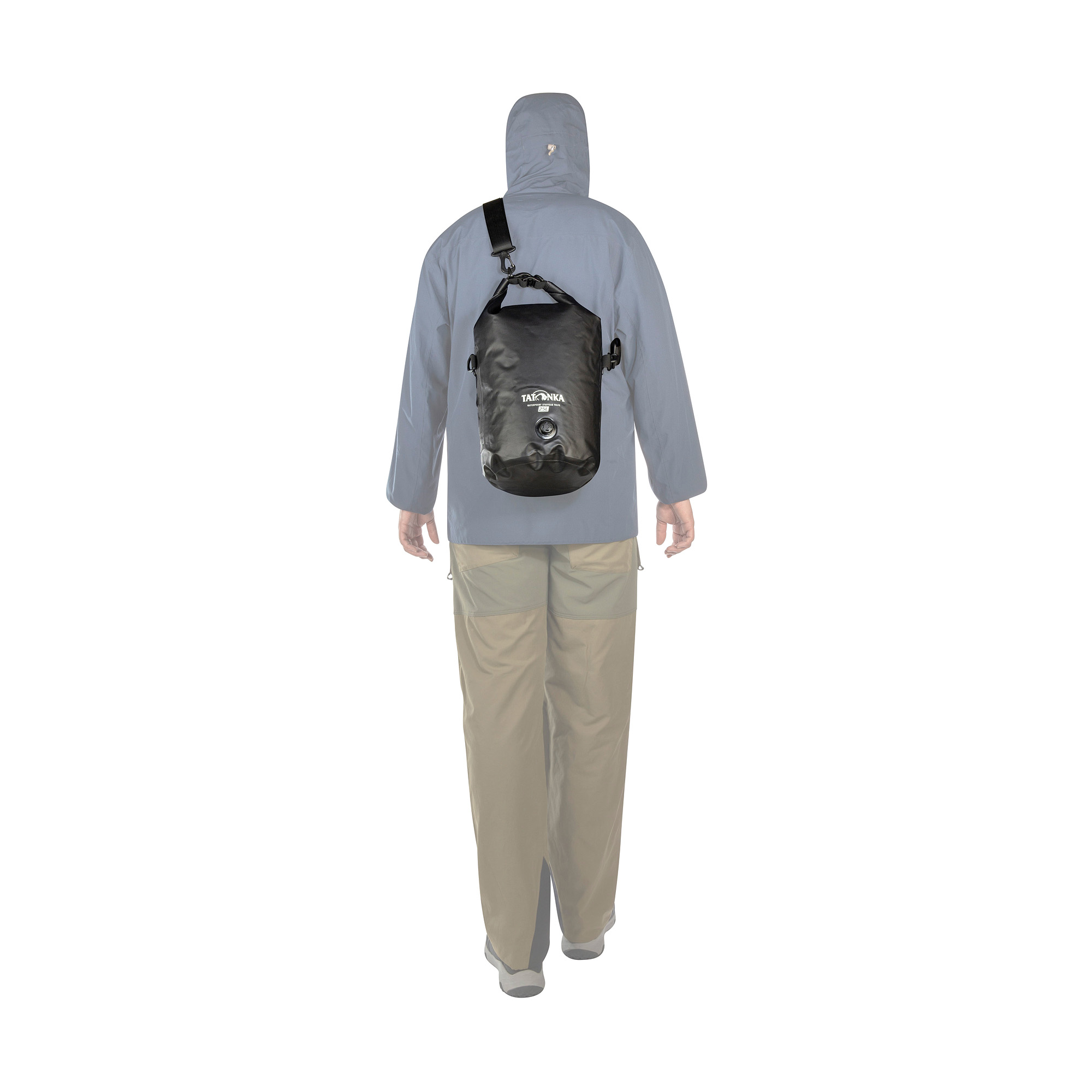 Tatonka WP Stuffbag Valve 25l black schwarz Reisezubehör - Detailansicht Tasche, Kapuzenpulli, Erwachsener, Mann, Person, Tatonka WP Stuffbag Valve 25l black schwarz Reisezubehör - Detailansicht