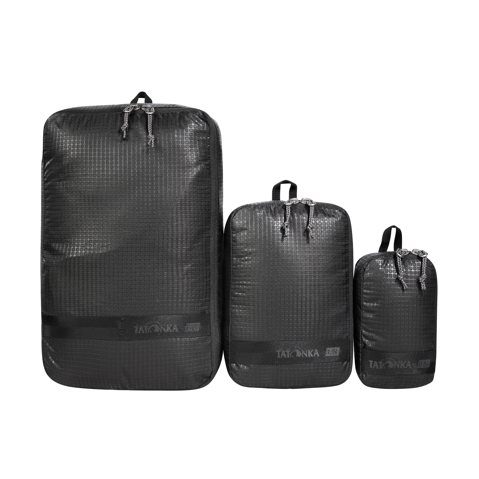 Tatonka Stuff Sack Zip Set III black schwarz Reisezubehör - Ansicht seitlich-vorne Zubehor, Tasche, Handtasche, Gepäck, Tatonka Stuff Sack Zip Set III black schwarz Reisezubehör - Ansicht seitlich-vorne