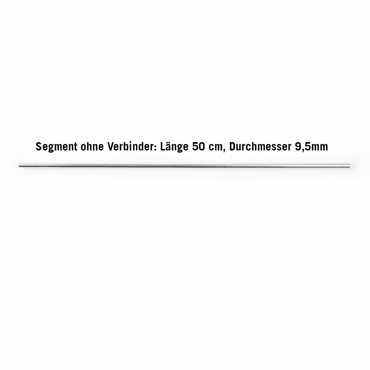 Tatonka Segment ohne Verbinder - Länge 50 cm / Ø 9,5 mm Zeltersatzteile - Ansicht seitlich-vorne Seite, Text, Tatonka Segment ohne Verbinder - Länge 50 cm / Ø 9,5 mm Zeltersatzteile - Ansicht seitlich-vorne