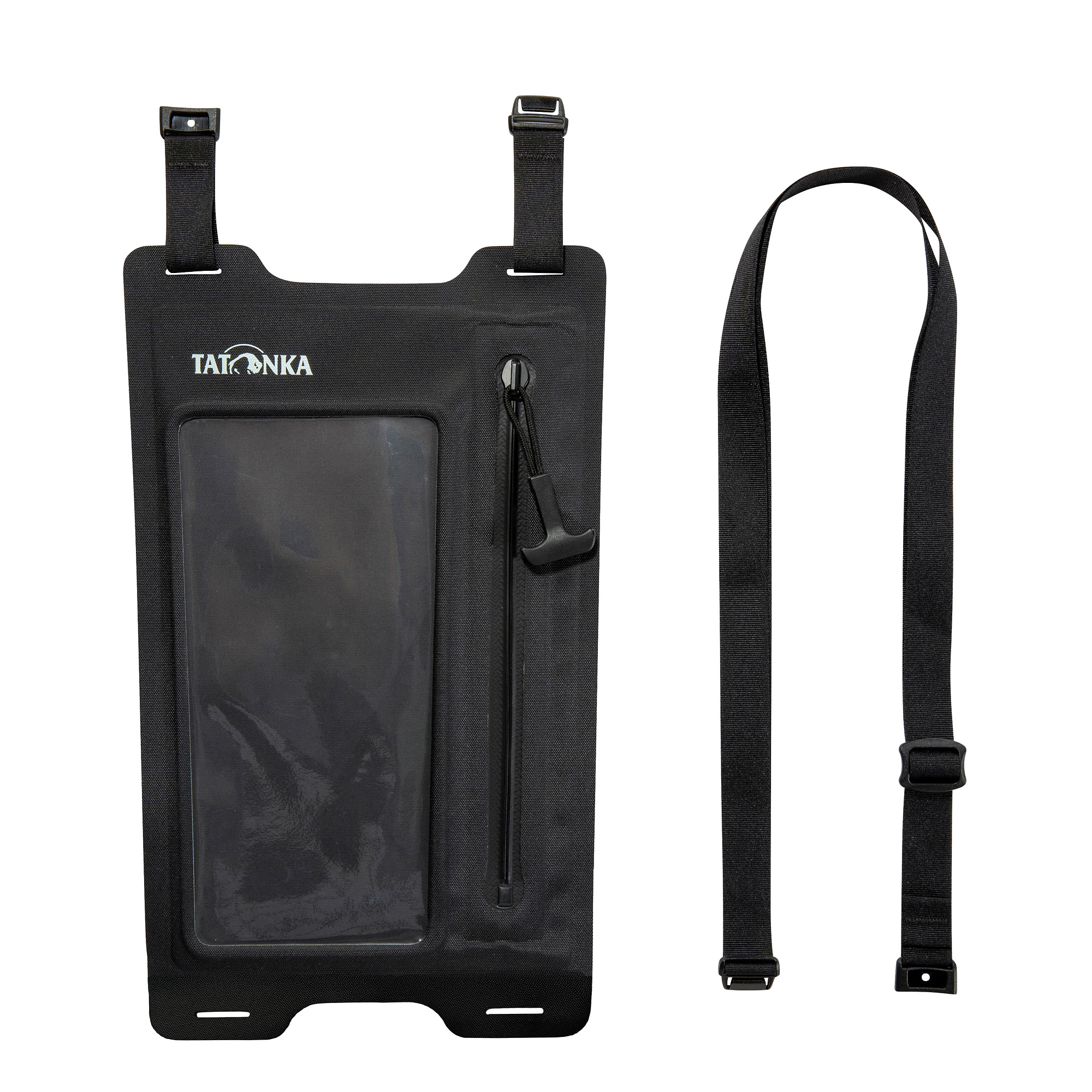 Telefonhalterung, Wasserfest, Gürtelclip, Nylon, Schwarz, Tatonka WP Zip Neck Pouch L black schwarz - Detailansicht