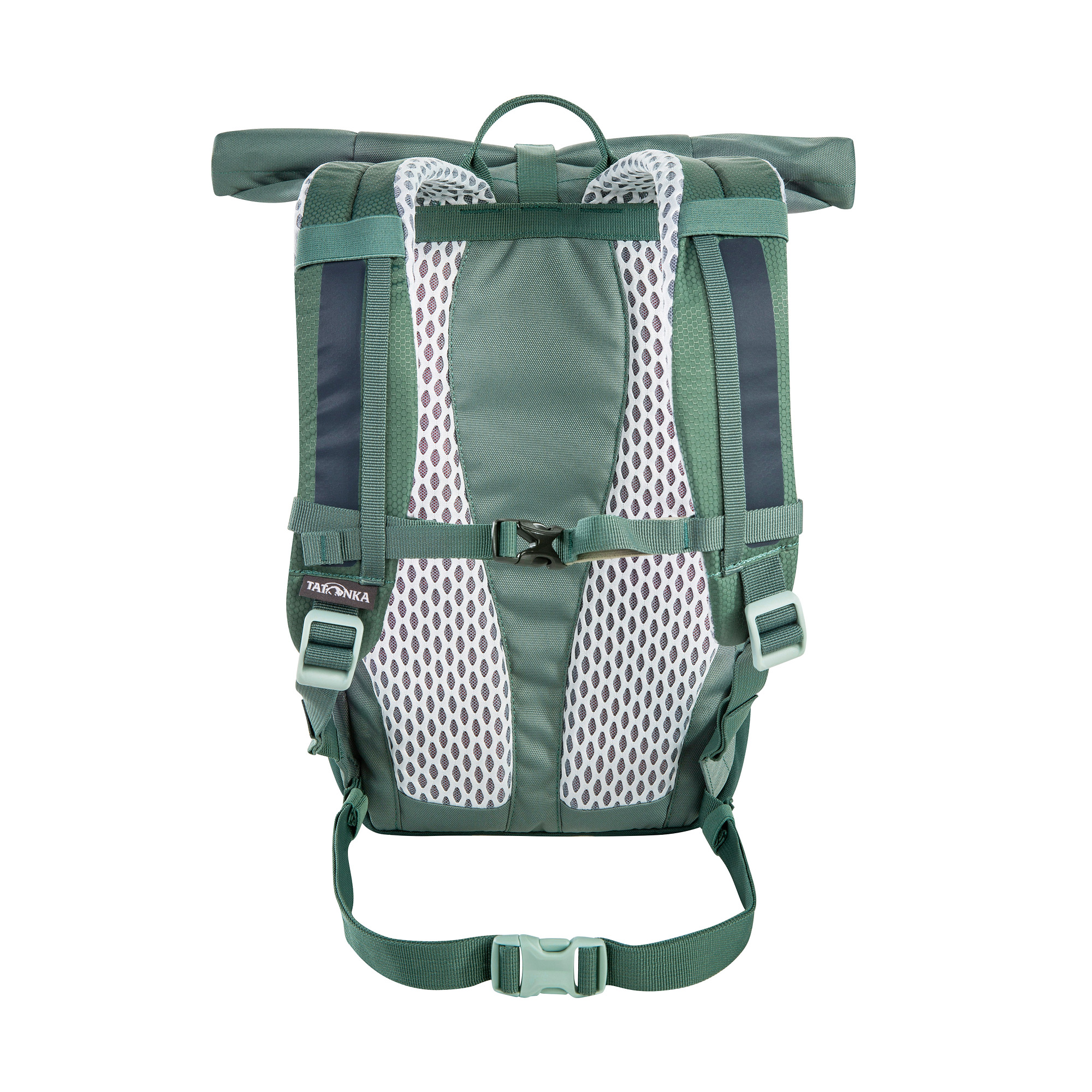 Tasche, Rucksack, Tatonka Rolltop Pack JR 14 sage green grün Kinderrucksäcke - Ansicht frontal-hinten