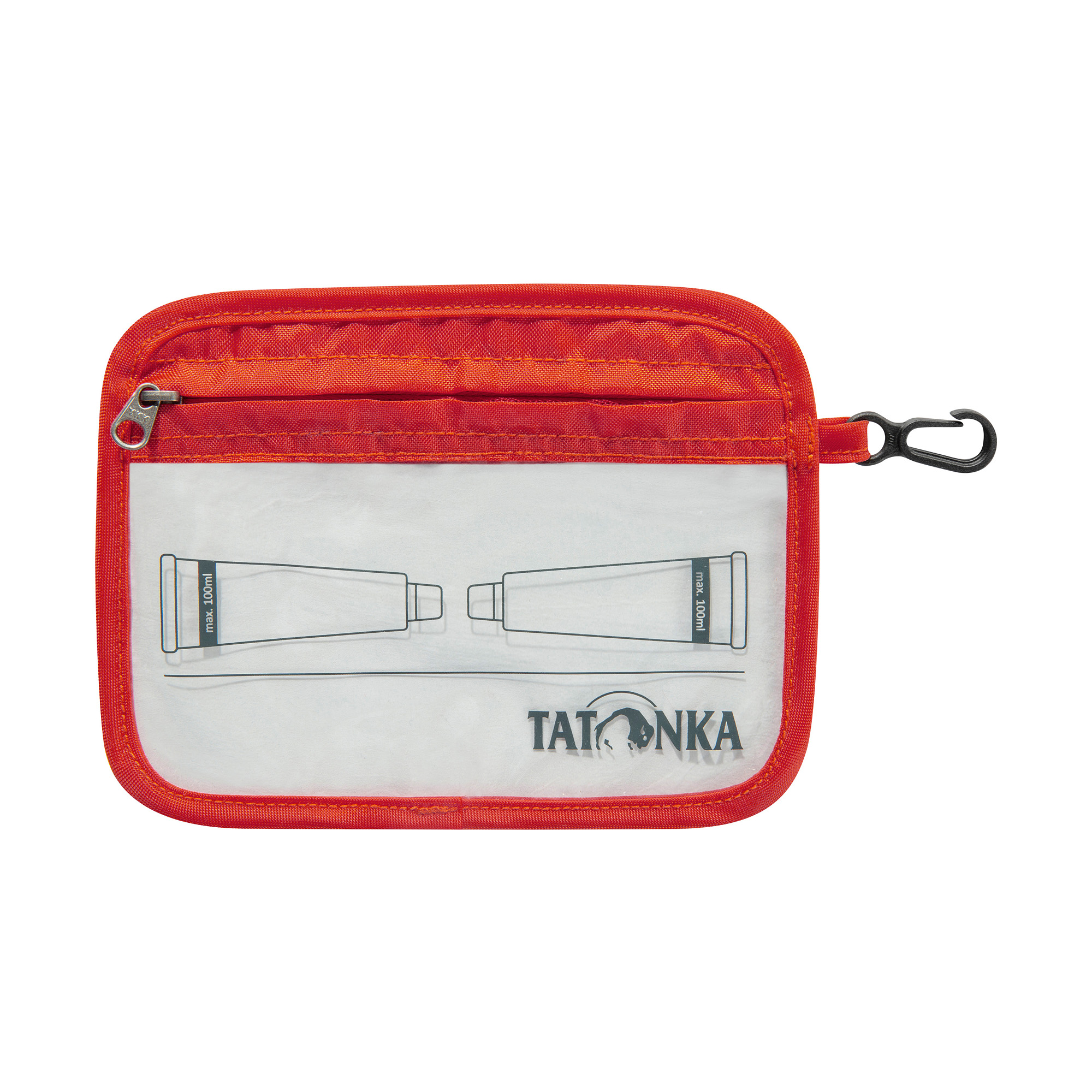 Tatonka Zip Flight Bag A6 red orange rot Kulturbeutel - Ansicht seitlich-vorne Zubehor, Erste Hilfe, Tatonka Zip Flight Bag A6 red orange rot Kulturbeutel - Ansicht seitlich-vorne