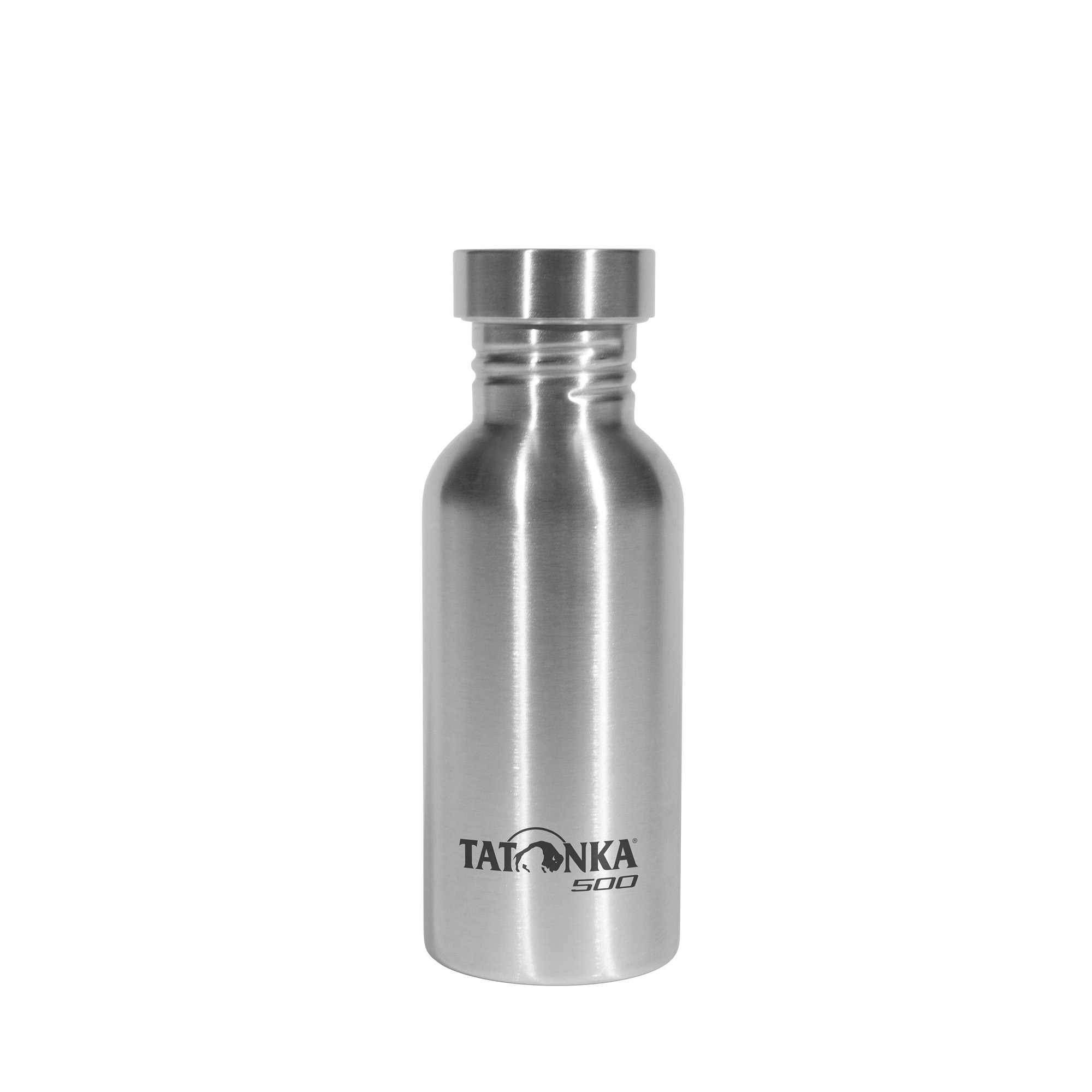 Tatonka Steel Bottle Premium 0,5l Trinkflaschen - Ansicht seitlich-vorne Flasche, Wasserflasche, Stahl, Tatonka Steel Bottle Premium 0,5l Trinkflaschen - Ansicht seitlich-vorne