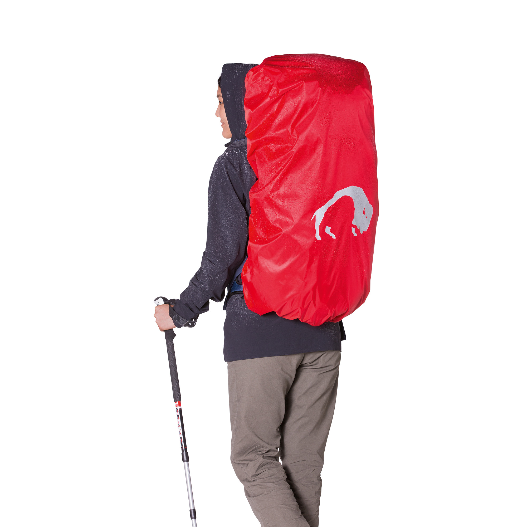 Tatonka Rain Flap "M" red rot Rucksack-Zubehör - Ansicht seitlich-hinten Tasche, Erwachsener, Männlich, Mann, Person, Tatonka Rain Flap "M" red rot Rucksack-Zubehör - Ansicht seitlich-hinten