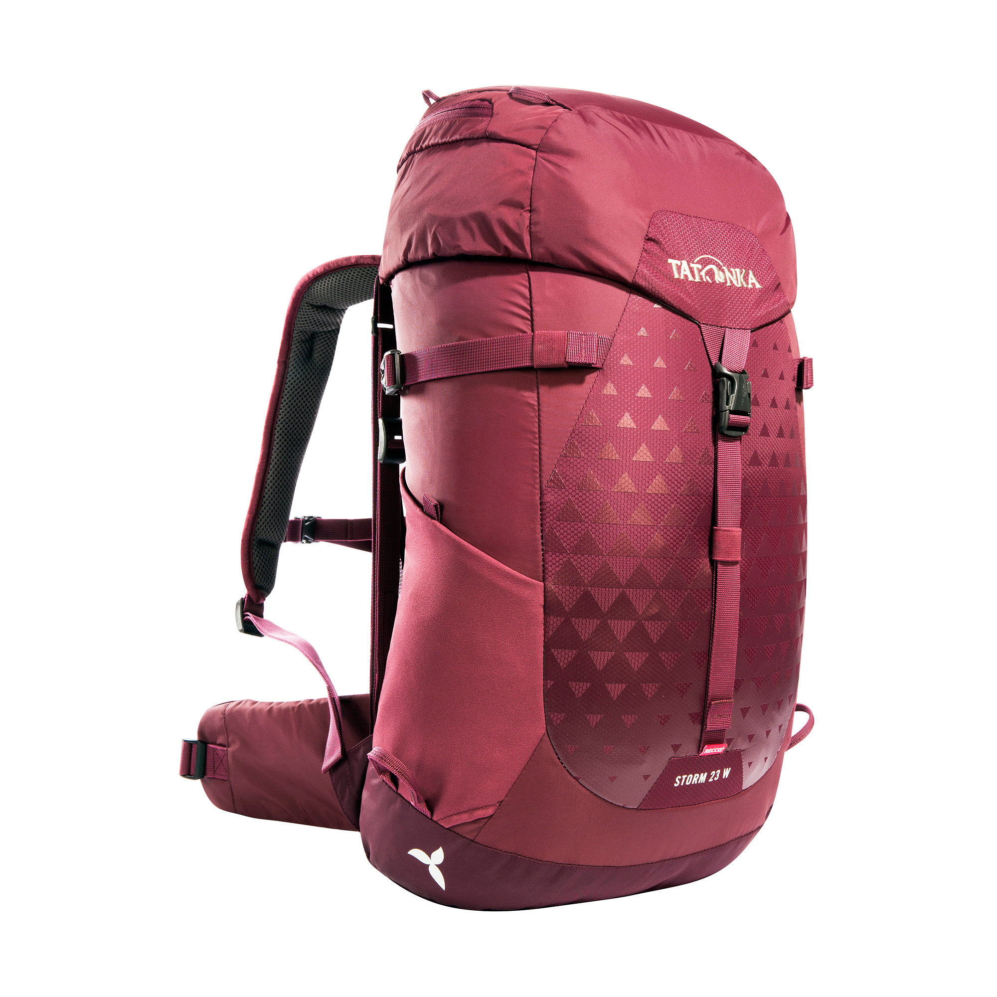 Tatonka Storm 23 Women RECCO bordeaux red rot Wanderrucksäcke - Ansicht seitlich-vorne Tasche, Rucksack, Tatonka Storm 23 Women RECCO bordeaux red rot Wanderrucksäcke - Ansicht seitlich-vorne