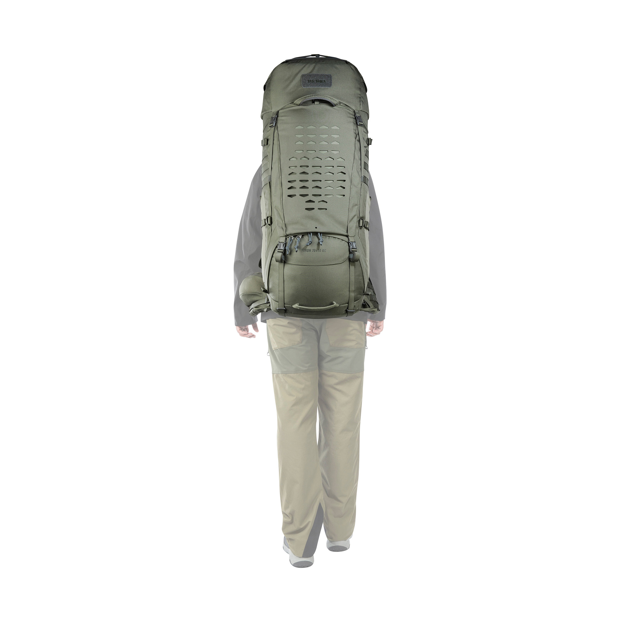 Tasche, Rucksack, Erwachsener, Mann, Person, Tatonka Yukon 70+10 BC stone grey olive grau Trekkingrucksäcke - Detailansicht