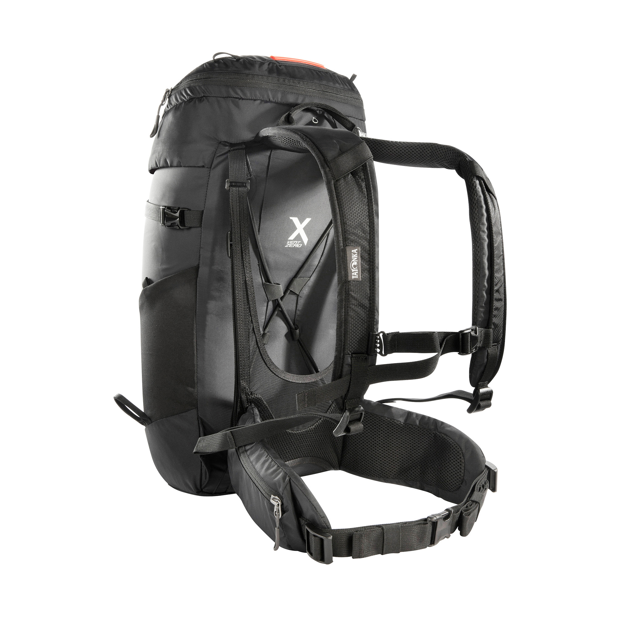 Tatonka Storm 25 RECCO black schwarz Wanderrucksäcke - Ansicht seitlich-hinten Tasche, Rucksack, Tatonka Storm 25 RECCO black schwarz Wanderrucksäcke - Ansicht seitlich-hinten