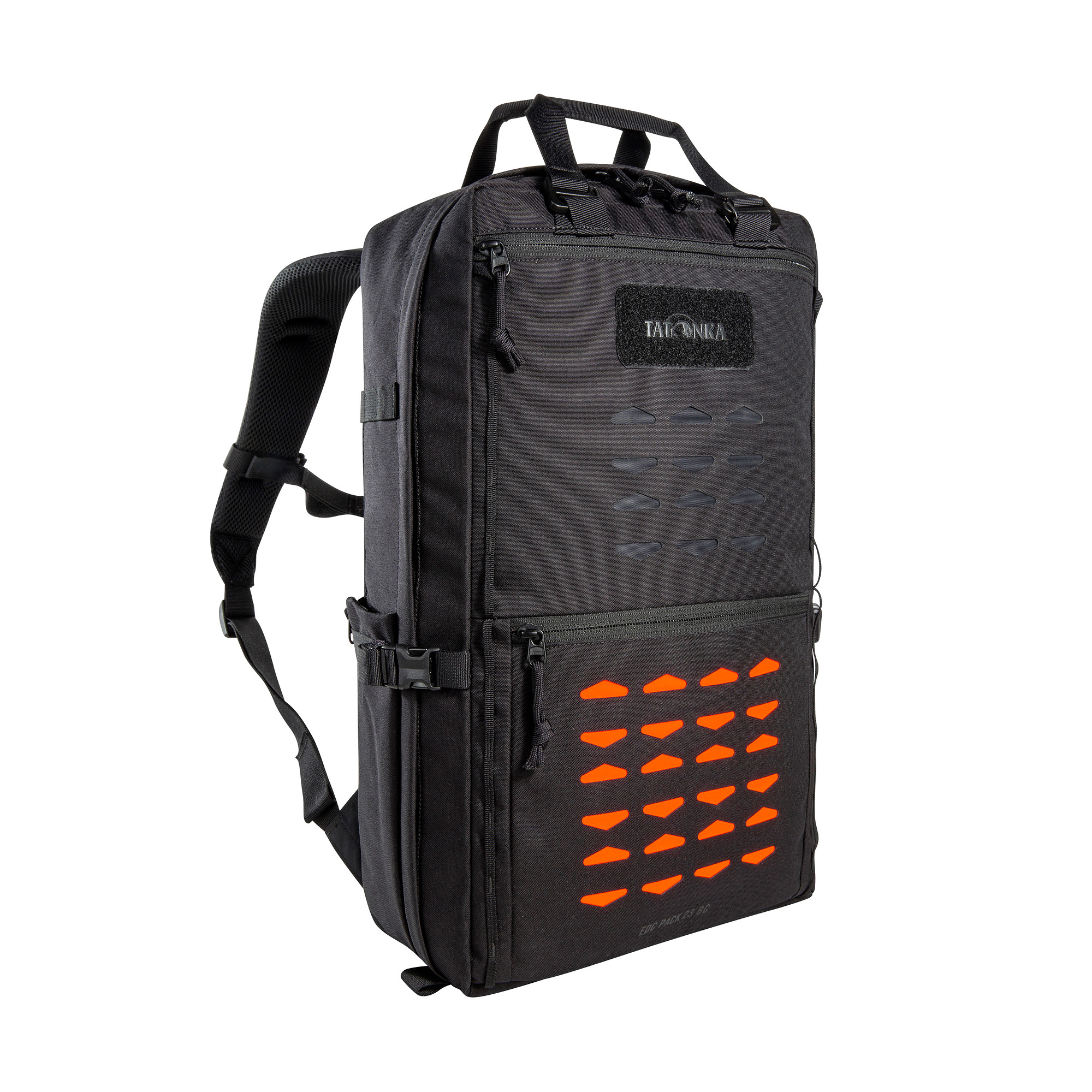 Rucksack, Rucksack, Schwarz, gepolstert, Außentasche, Tatonka EDC Pack 23 BC black schwarz - Ansicht seitlich-vorne