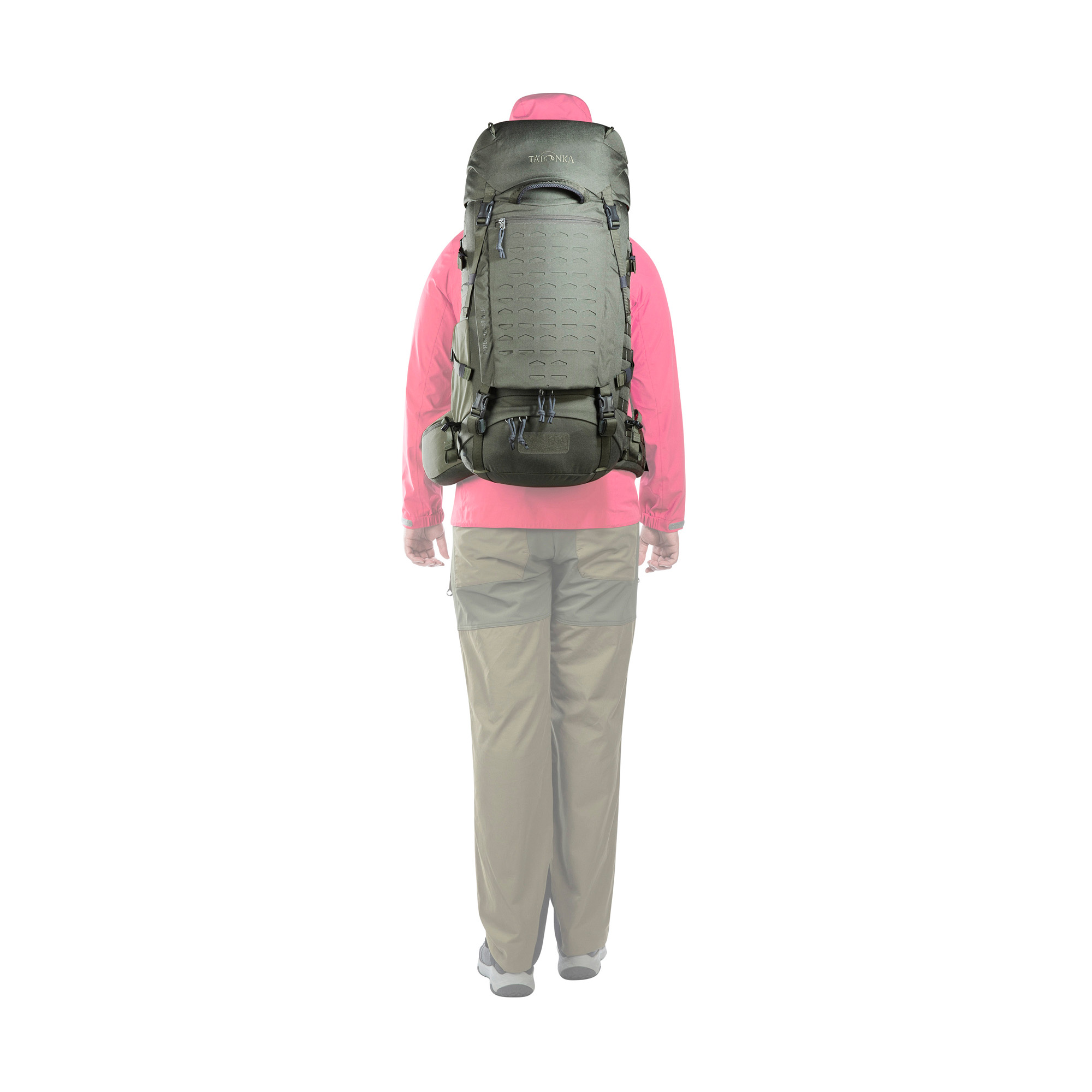 Tasche, Rucksack, Erwachsener, Mann, Person, Tatonka Pyrox 40+10 Women BC stone grey olive grau Trekkingrucksäcke - Detailansicht