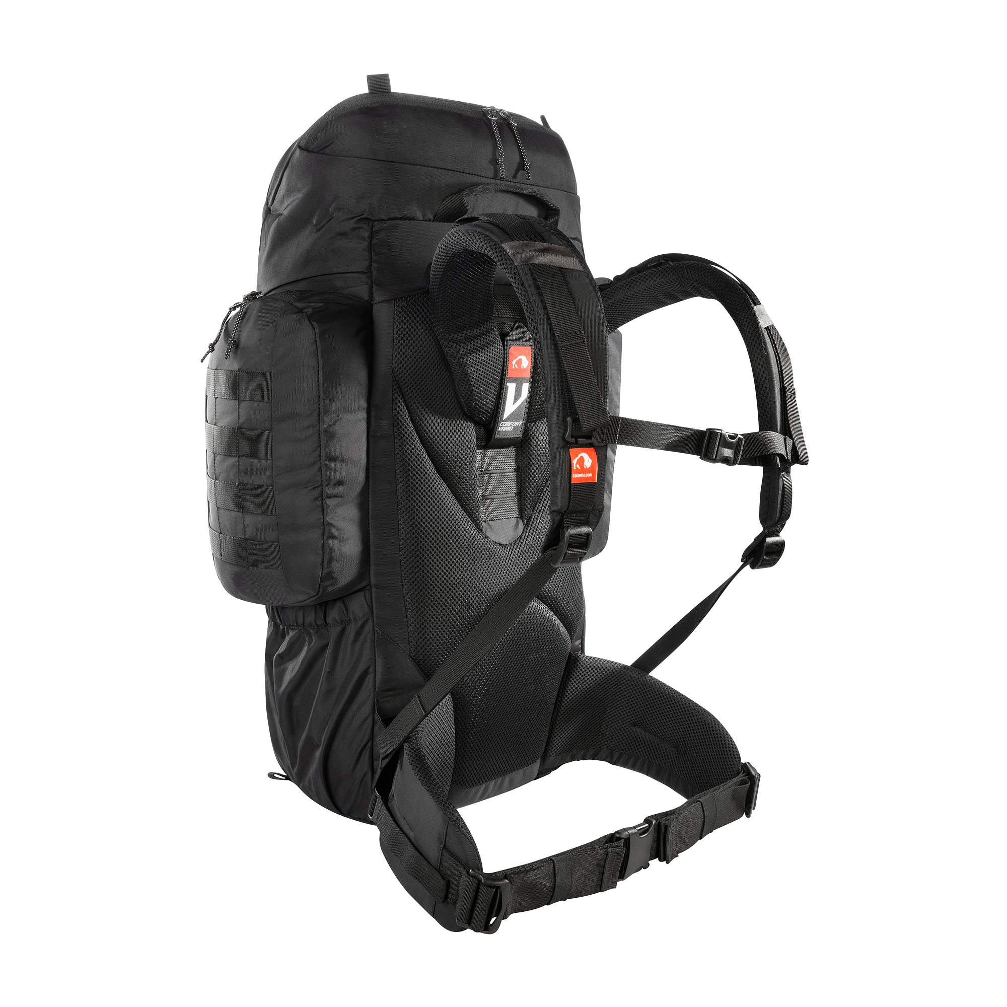 Tatonka Akela 45 black schwarz Trekkingrucksäcke - Ansicht seitlich-hinten Tasche, Rucksack, Tatonka Akela 45 black schwarz Trekkingrucksäcke - Ansicht seitlich-hinten