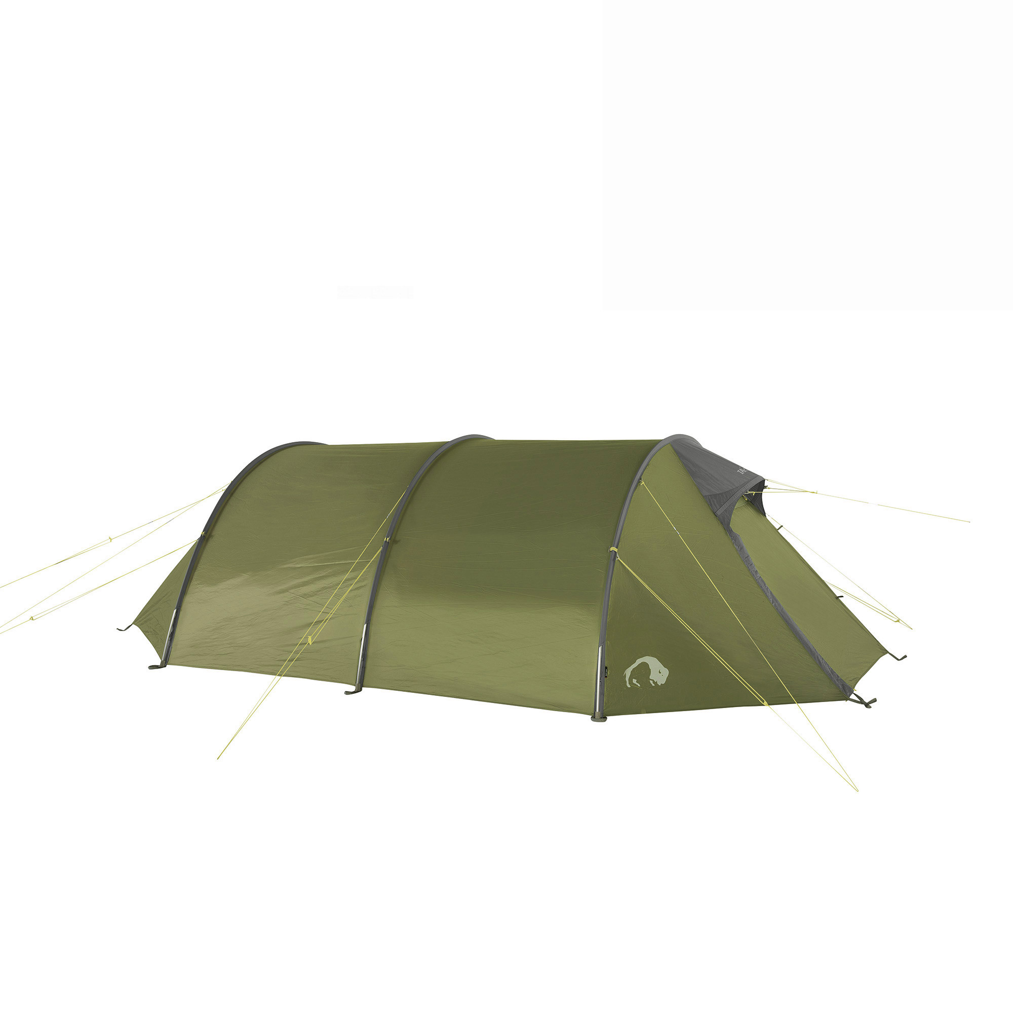 Zelt, Campen, Zelt in den Bergen, Natur, Draußen, Zelt, Campen, Zelt in den Bergen, Natur, Draußen, Zelt, Campen, Zelt in den Bergen, Natur, Draußen, Tatonka Buffin 4 light olive grün 4-Personen-Zelte - Ansicht seitlich-vorne
