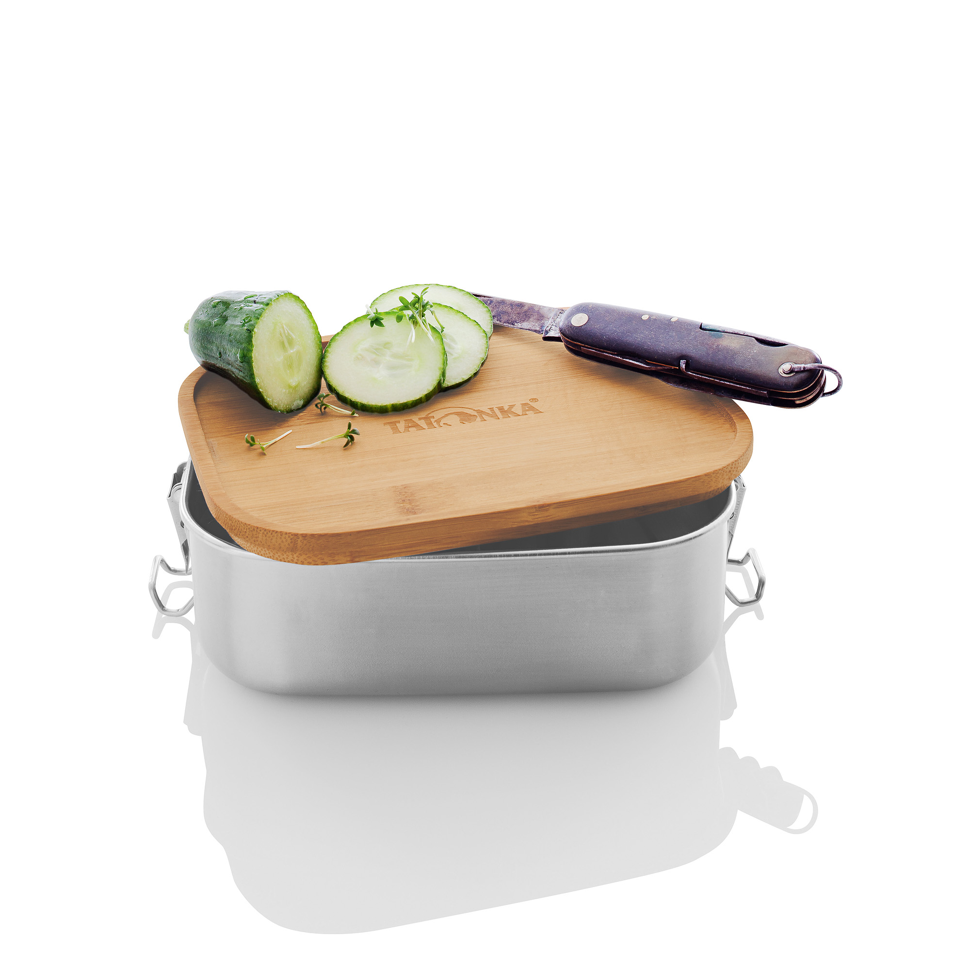 Tatonka Lunch Box I 800 Bamboo Brotboxen & Essensbehälter - Ansicht seitlich-hinten Besteck, Tatonka Lunch Box I 800 Bamboo Brotboxen & Essensbehälter - Ansicht seitlich-hinten
