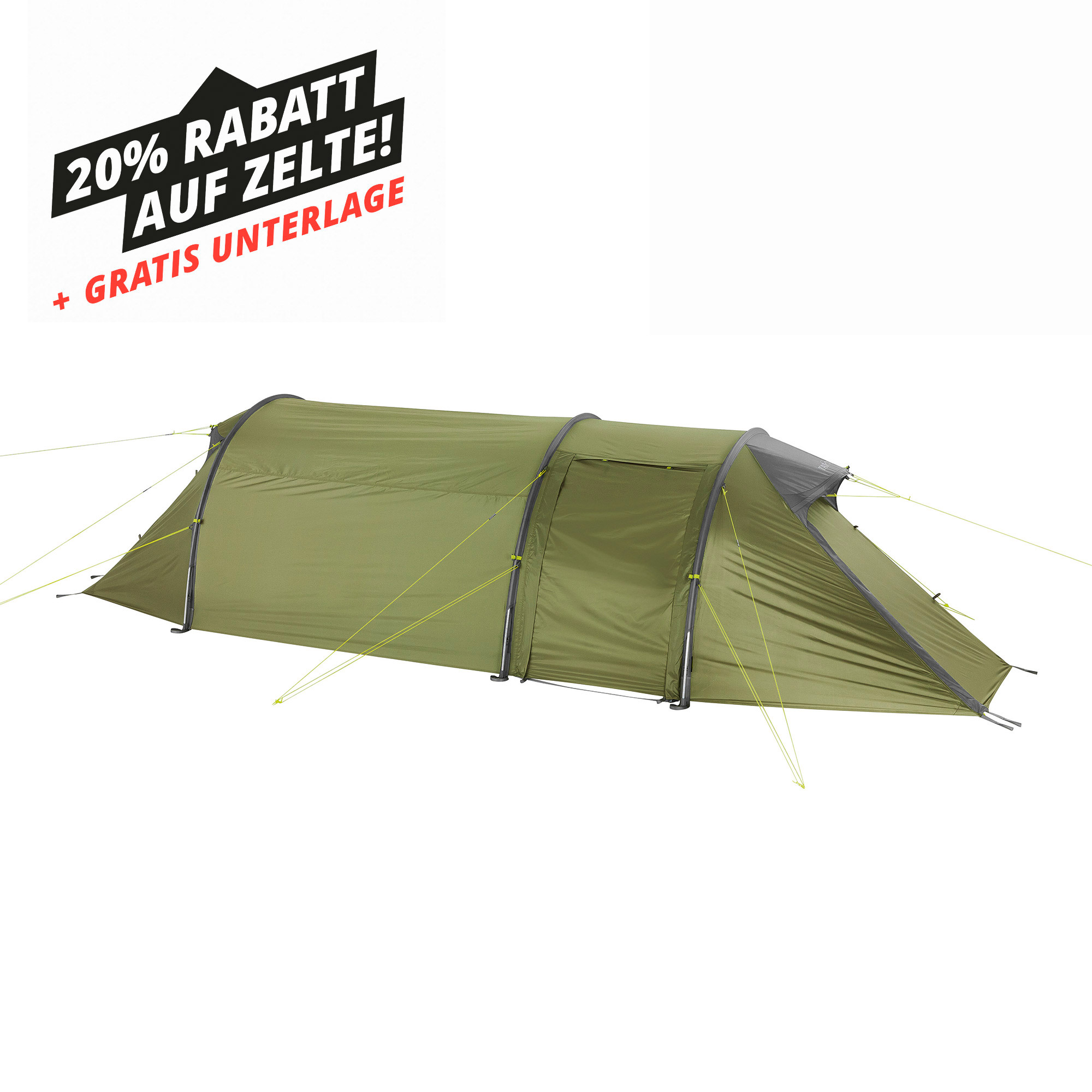 Zelt, Freizeitaktivitäten, Zelt in den Bergen, Natur, Draußen, Zelt, Campen, Zelt in den Bergen, Natur, Draußen, Zelt, Campen, Zelt in den Bergen, Natur, Draußen, Tatonka Alaska 3.235 PU light olive grün 3-Personen-Zelte - Ansicht seitlich-vorne