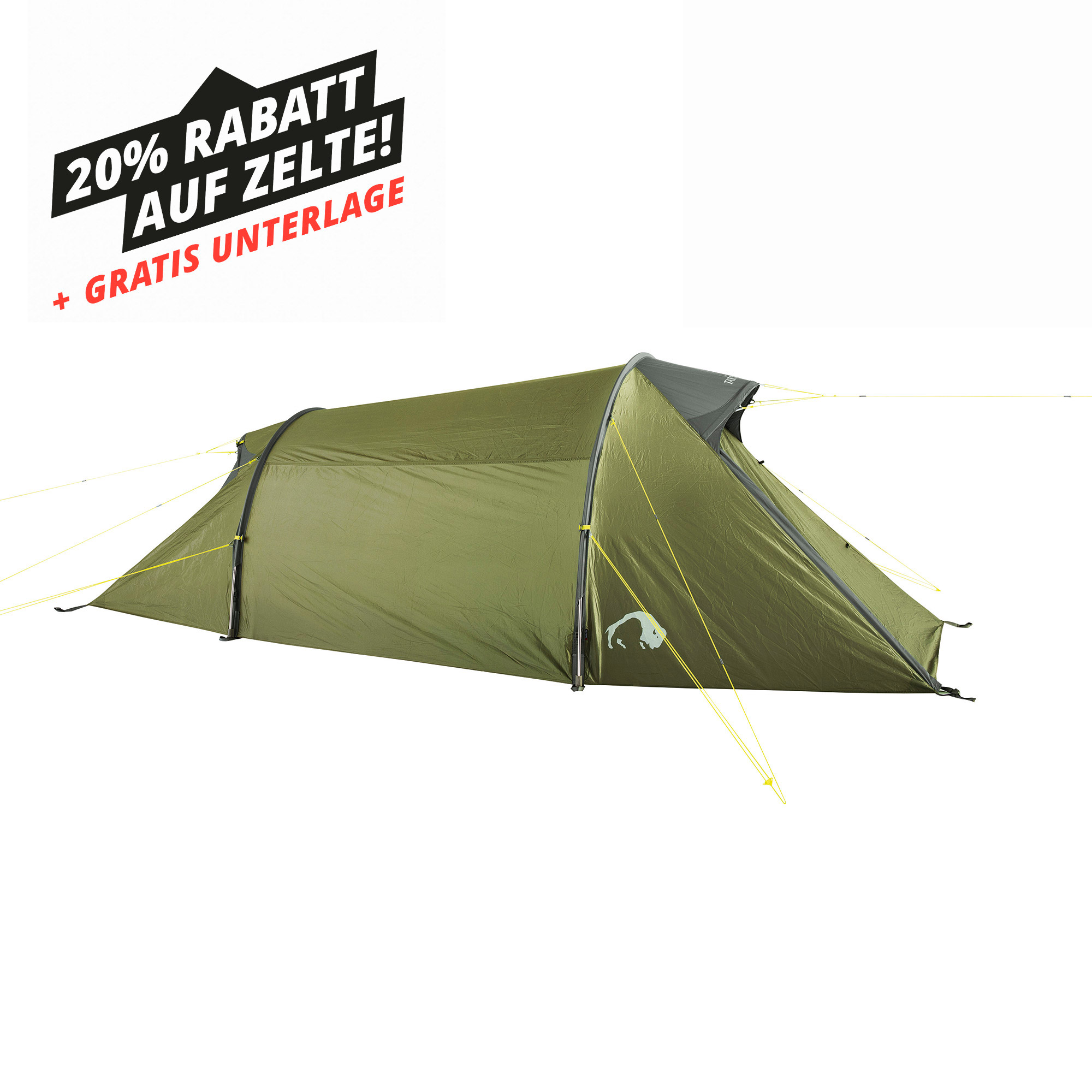 Zelt, Campen, Zelt in den Bergen, Natur, Draußen, Zelt, Campen, Zelt in den Bergen, Natur, Draußen, Zelt, Campen, Zelt in den Bergen, Natur, Draußen, Tatonka Narvik 2 light olive grün 2-Personen-Zelte - Ansicht seitlich-vorne