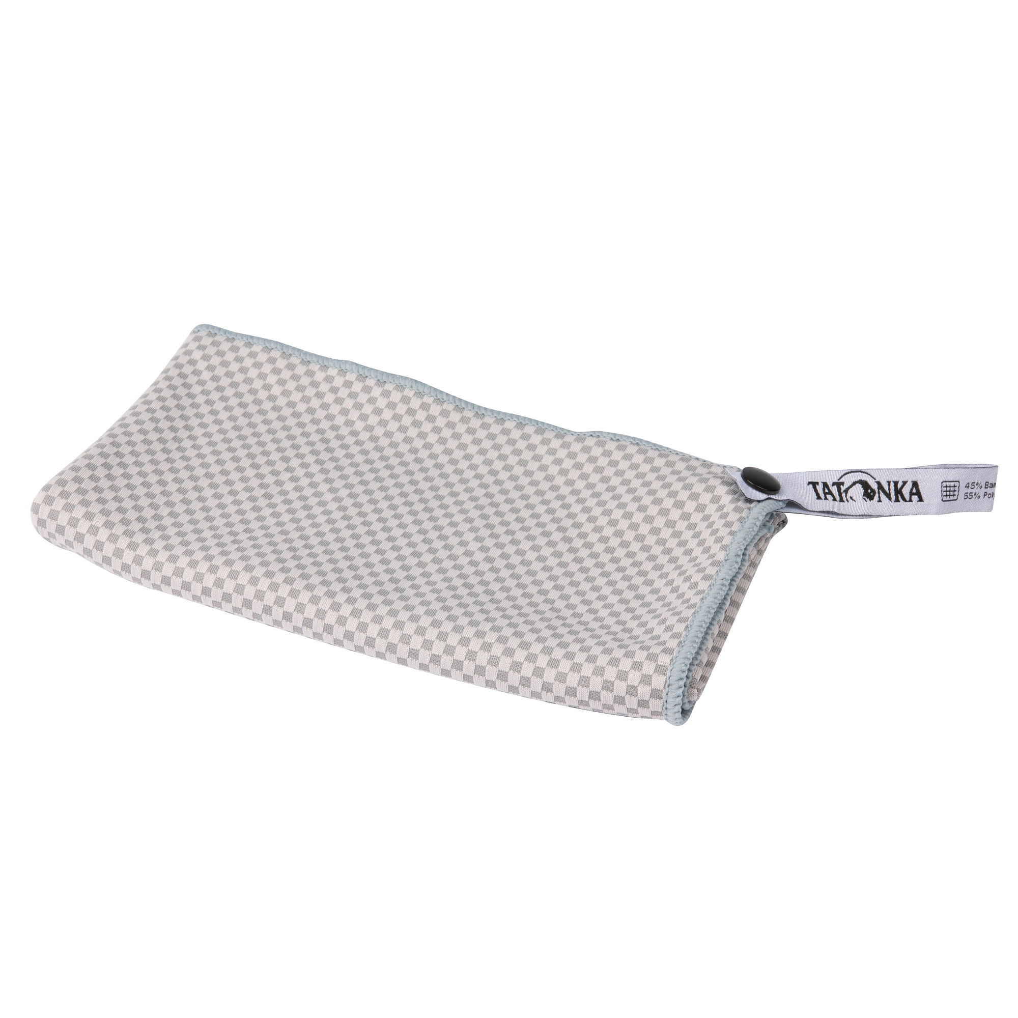 Tatonka Travel Towel Bamboo M grey grau Reisezubehör - Ansicht seitlich-vorne Zubehor, Tatonka Travel Towel Bamboo M grey grau Reisezubehör - Ansicht seitlich-vorne