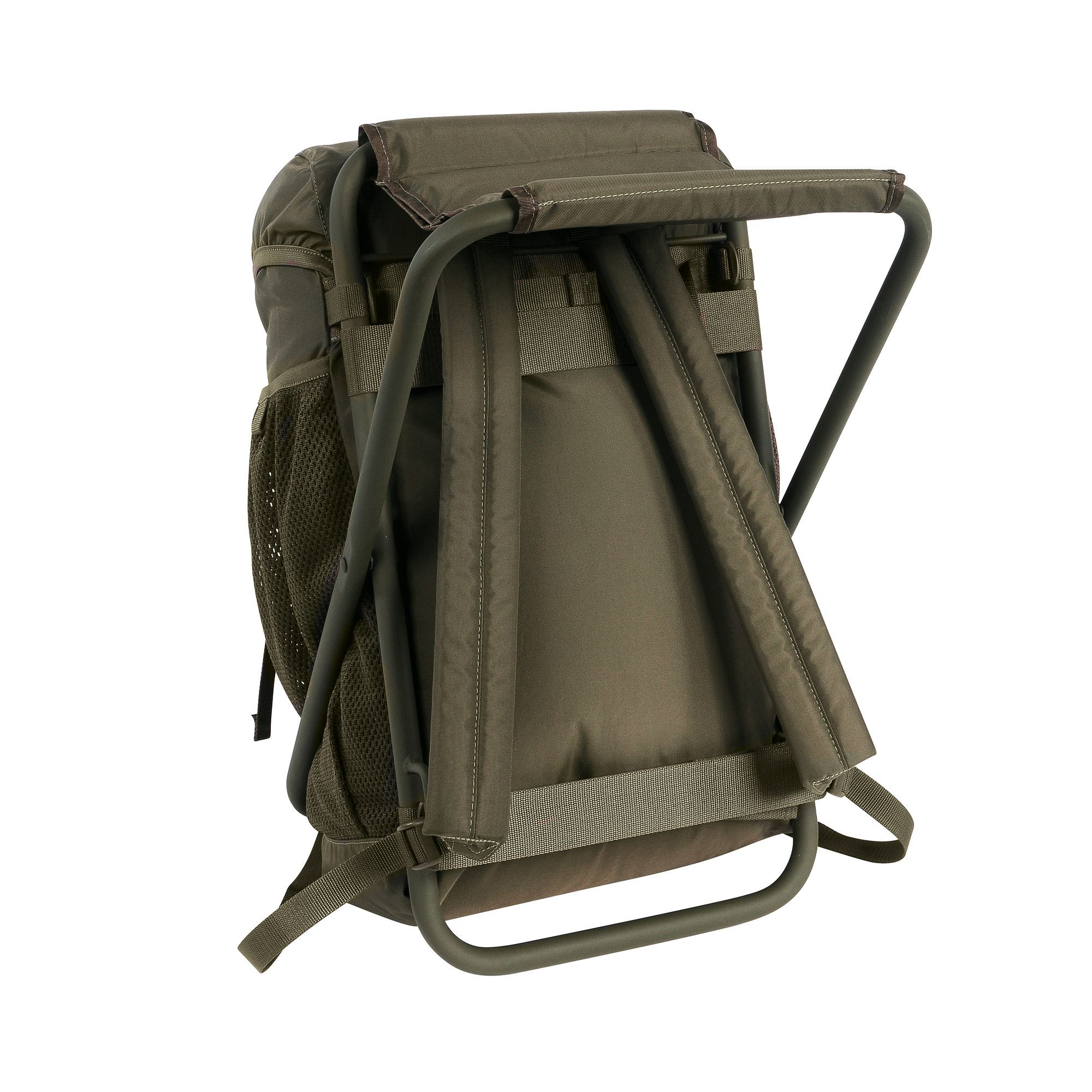Tatonka Fischerstuhl olive grün Wanderrucksäcke - Ansicht seitlich-hinten Tasche, Rucksack, Tatonka Fischerstuhl olive grün Wanderrucksäcke - Ansicht seitlich-hinten