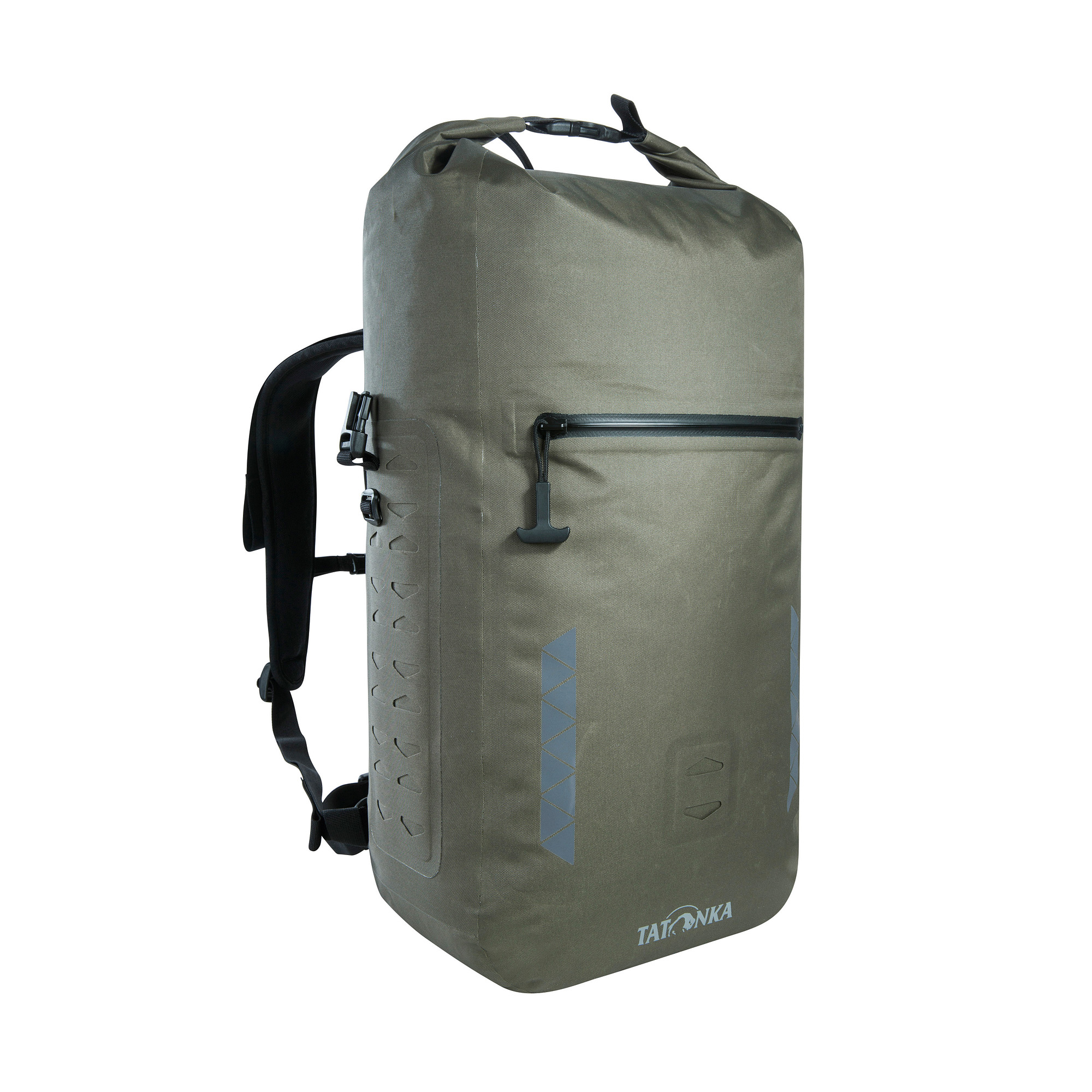 Tasche, Rucksack, Tatonka Commuter Rolltop 25 WP stone grey olive grau Tagesrucksäcke - Detailansicht