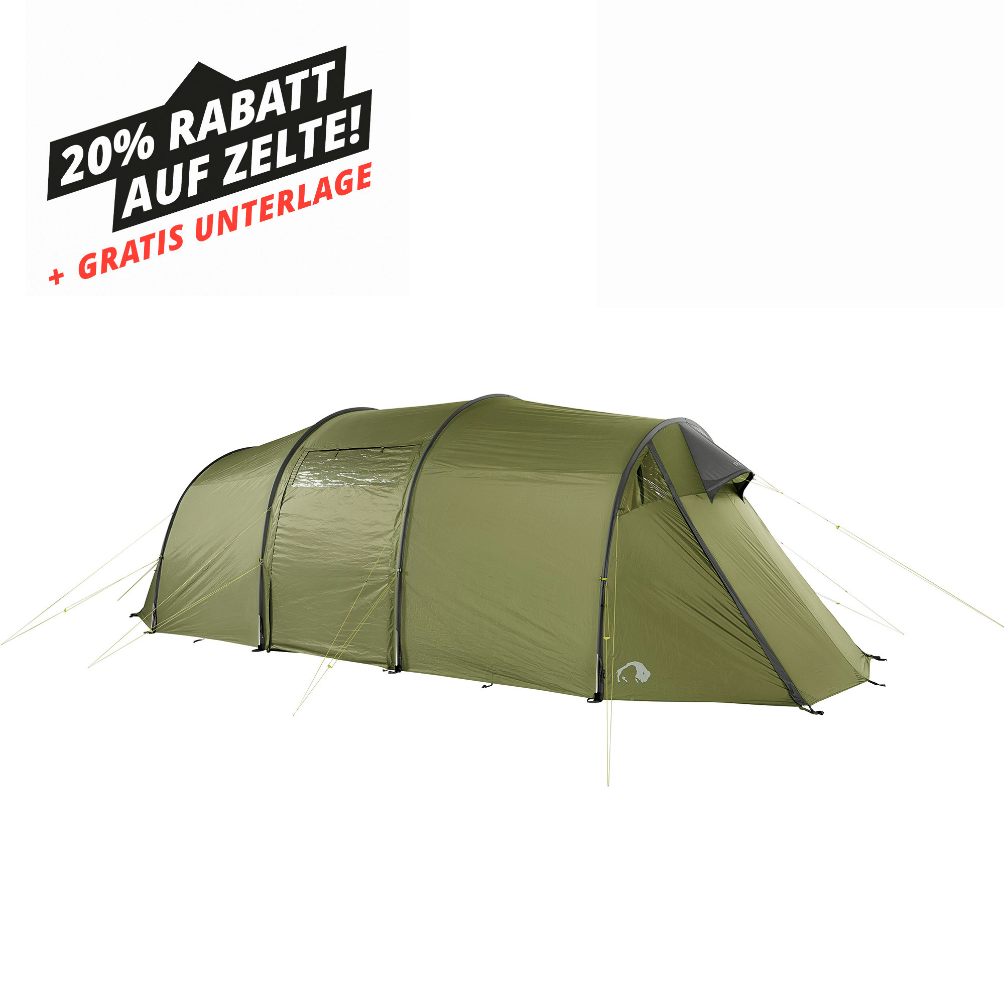 Zelt, Campen, Zelt in den Bergen, Natur, Draußen, Zelt, Campen, Zelt in den Bergen, Natur, Draußen, Zelt, Campen, Zelt in den Bergen, Natur, Draußen, Tatonka Family Trek II light olive grün Familienzelte - Ansicht seitlich-vorne