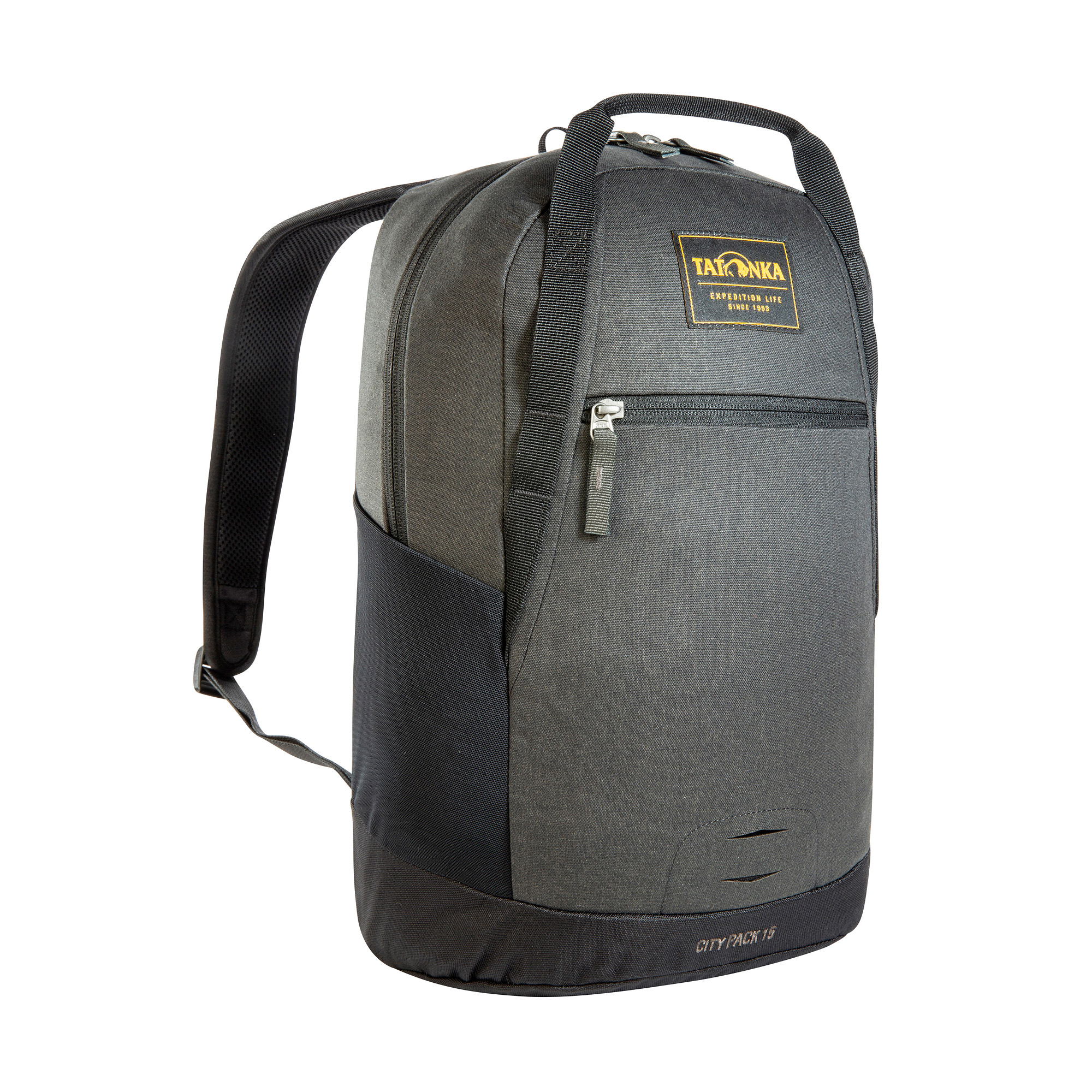 Tatonka City Pack 15 Kapok black schwarz Tagesrucksäcke - Ansicht seitlich-vorne Tasche, Rucksack, Tatonka City Pack 15 Kapok black schwarz Tagesrucksäcke - Ansicht seitlich-vorne