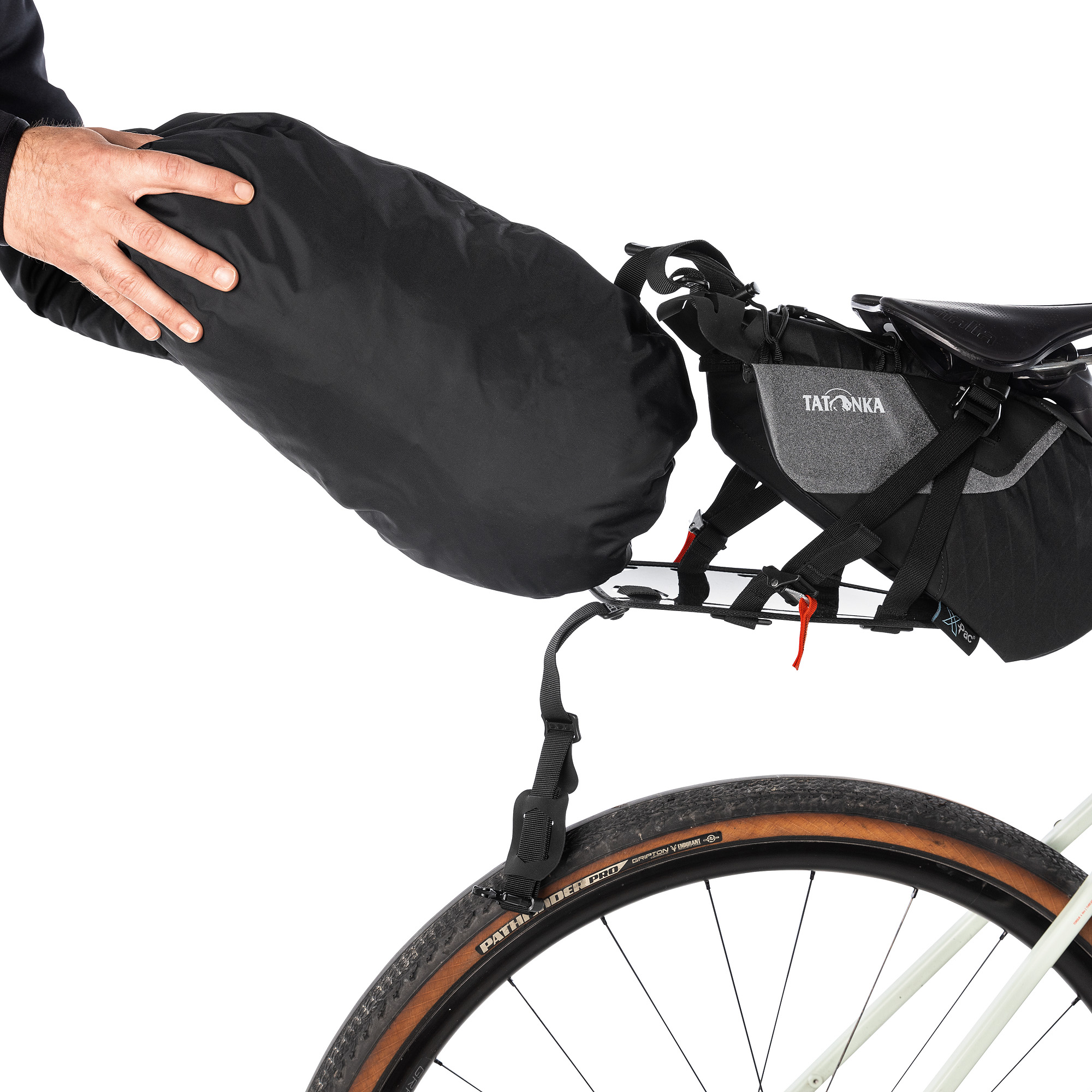 Maschine, Rad, Fahrrad, Transport, Fahrzeug, Tatonka Saddle Stuffbag Holder black schwarz - Detailansicht