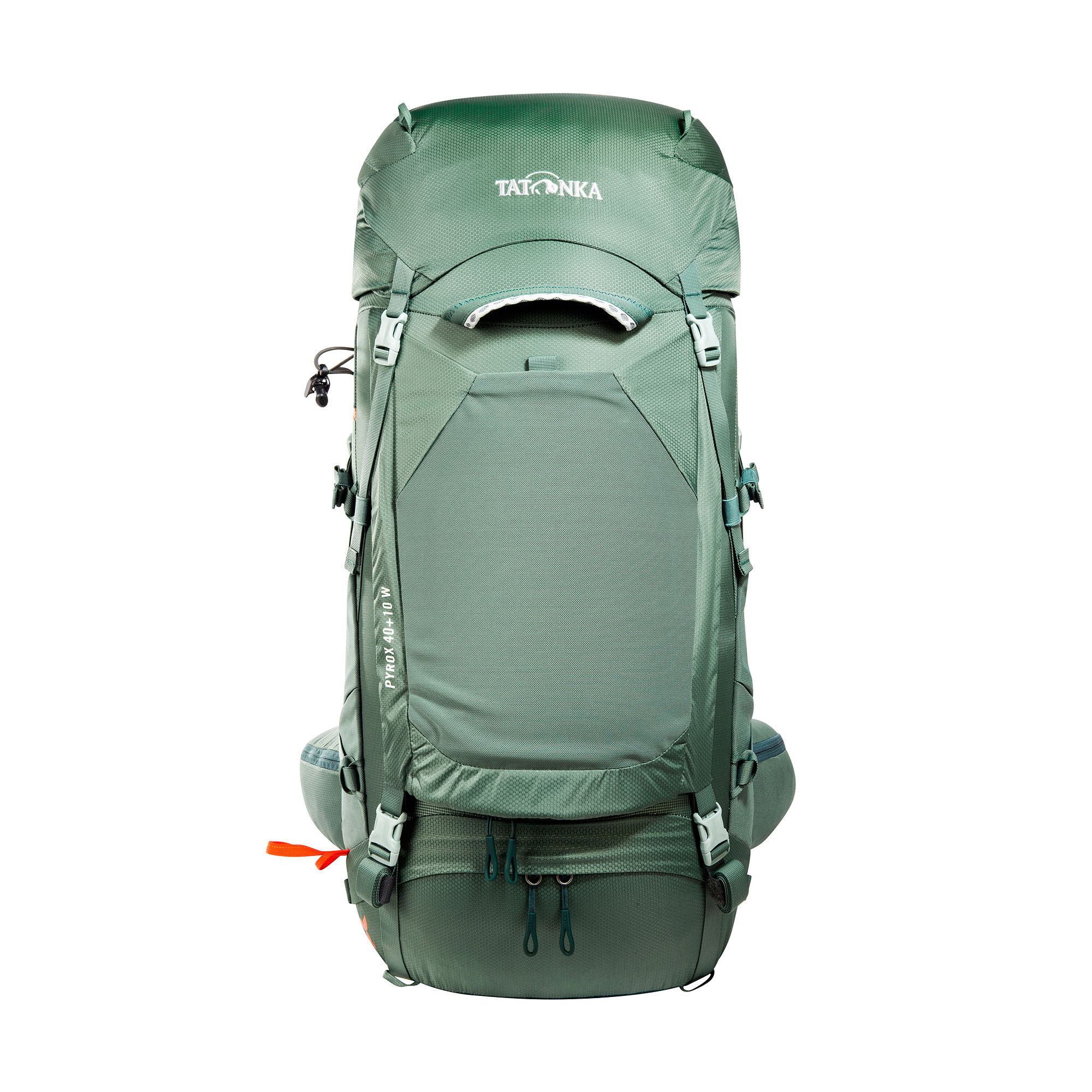 Tatonka Pyrox 40+10 Women sage green grün Trekkingrucksäcke - Ansicht frontal-vorne Tasche, Rucksack, Tatonka Pyrox 40+10 Women sage green grün Trekkingrucksäcke - Ansicht frontal-vorne