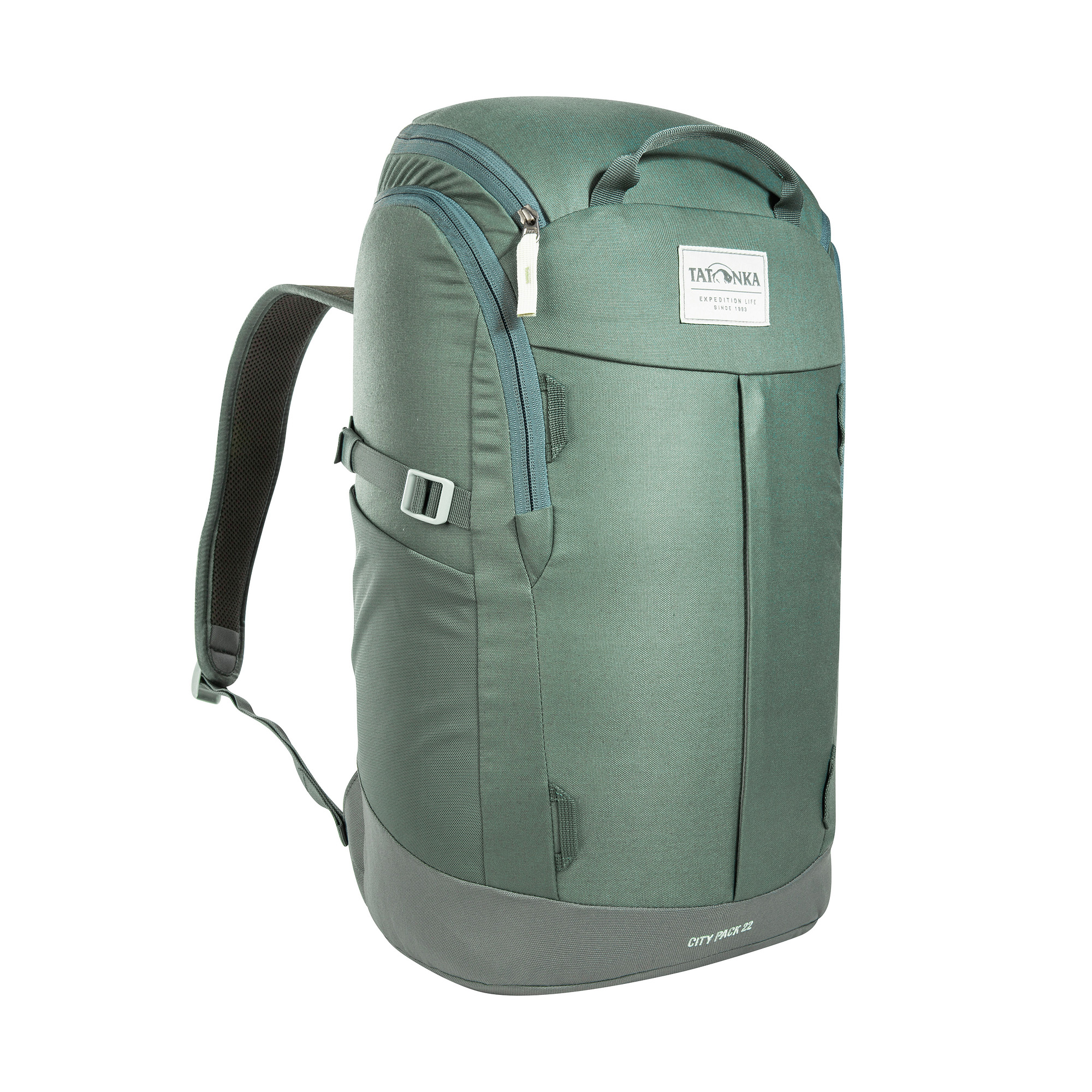 Tatonka City Pack 22 Kapok sage green grün Tagesrucksäcke - Ansicht seitlich-vorne Tasche, Rucksack, Tatonka City Pack 22 Kapok sage green grün Tagesrucksäcke - Ansicht seitlich-vorne