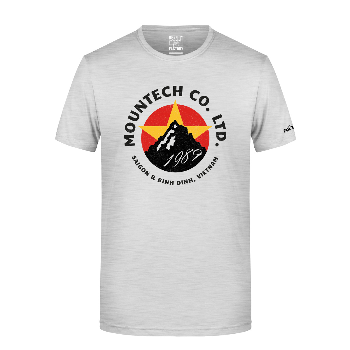 Tatonka Logo M's T-Shirt Mountech Vietnam ash grey grau T-Shirts - Ansicht seitlich-vorne Bekleidung, T-shirt, Hemd, Tatonka Logo M's T-Shirt Mountech Vietnam ash grey grau T-Shirts - Ansicht seitlich-vorne