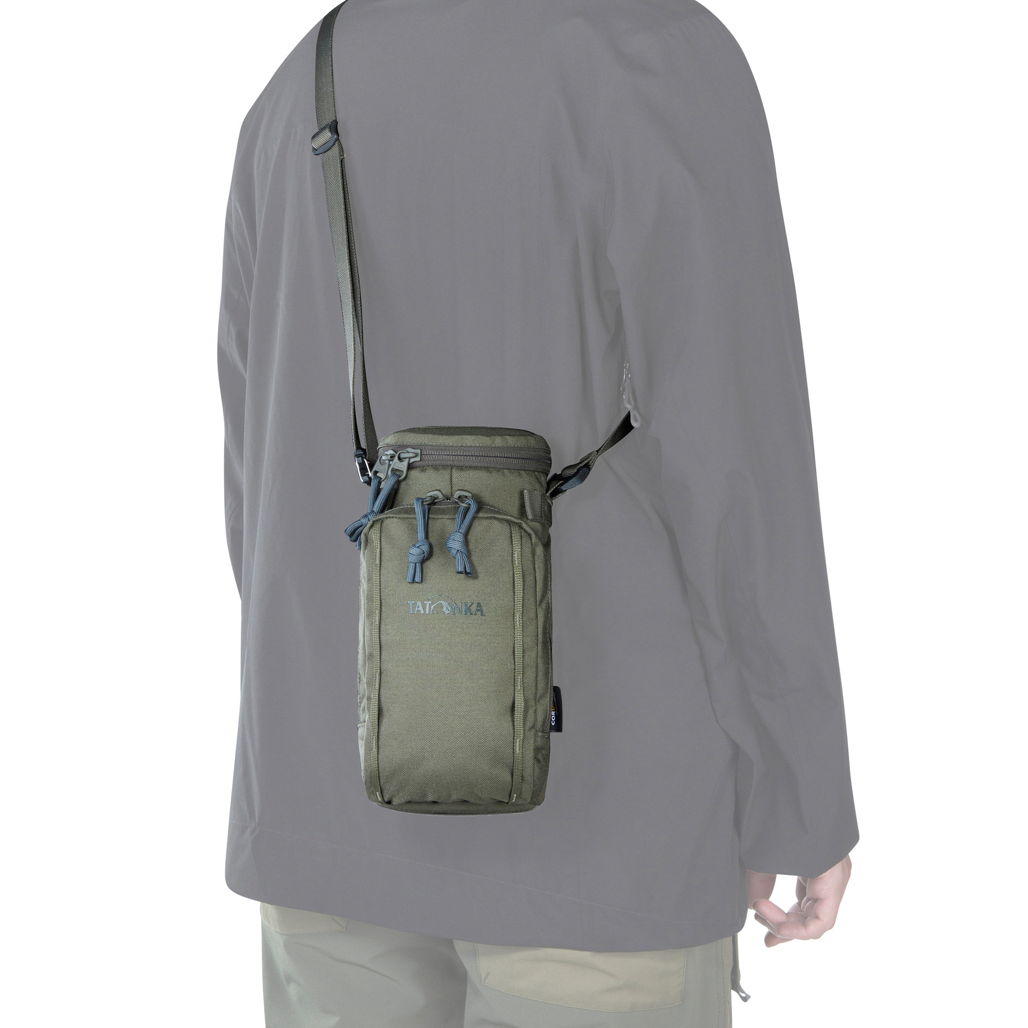 Bekleidung, Mantel, Tasche, Jacke, Langarm, Tatonka Bottle Pouch 1l BC stone grey olive grau Kühltaschen - Detailansicht