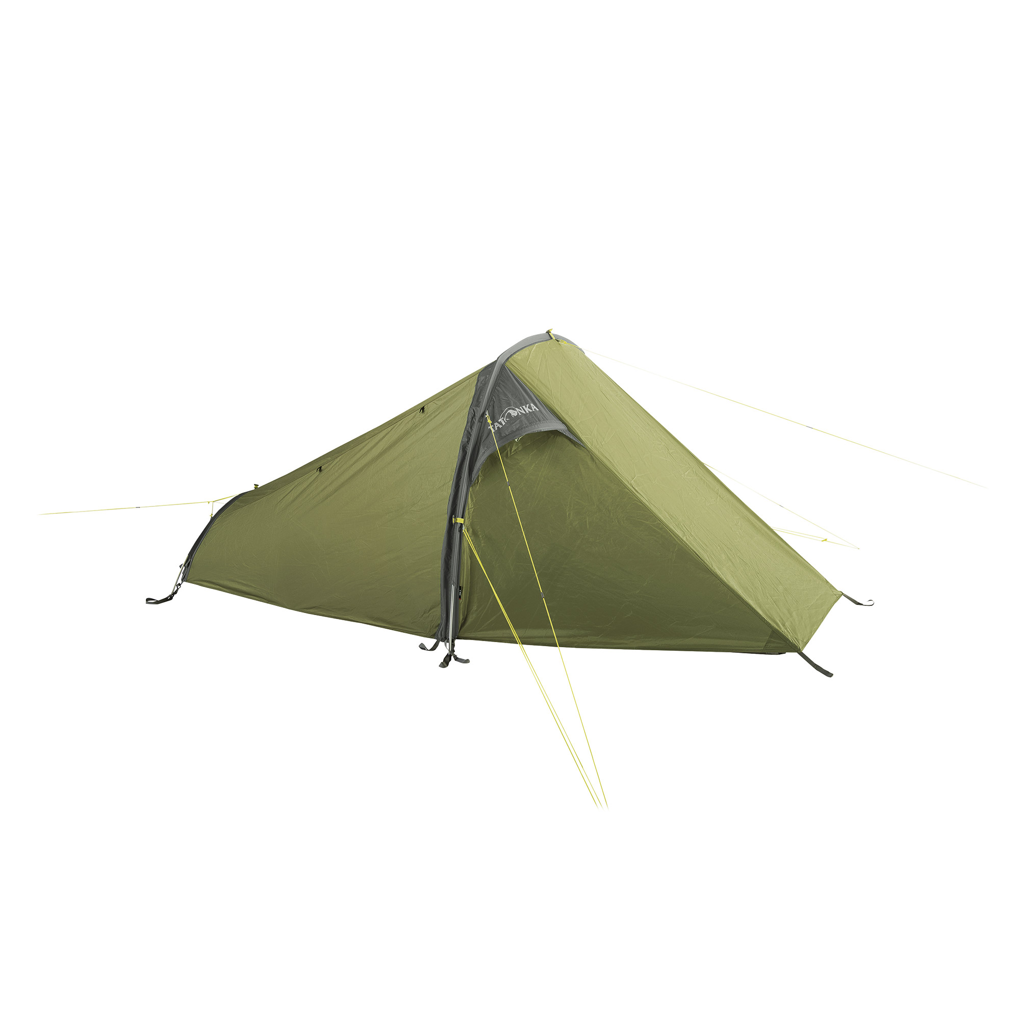 Zelt, Campen, Zelt in den Bergen, Natur, Draußen, Zelt, Campen, Zelt in den Bergen, Natur, Draußen, Zelt, Campen, Zelt in den Bergen, Natur, Draußen, Tatonka Koli light olive grün 1-Personen-Zelte - Ansicht seitlich-vorne