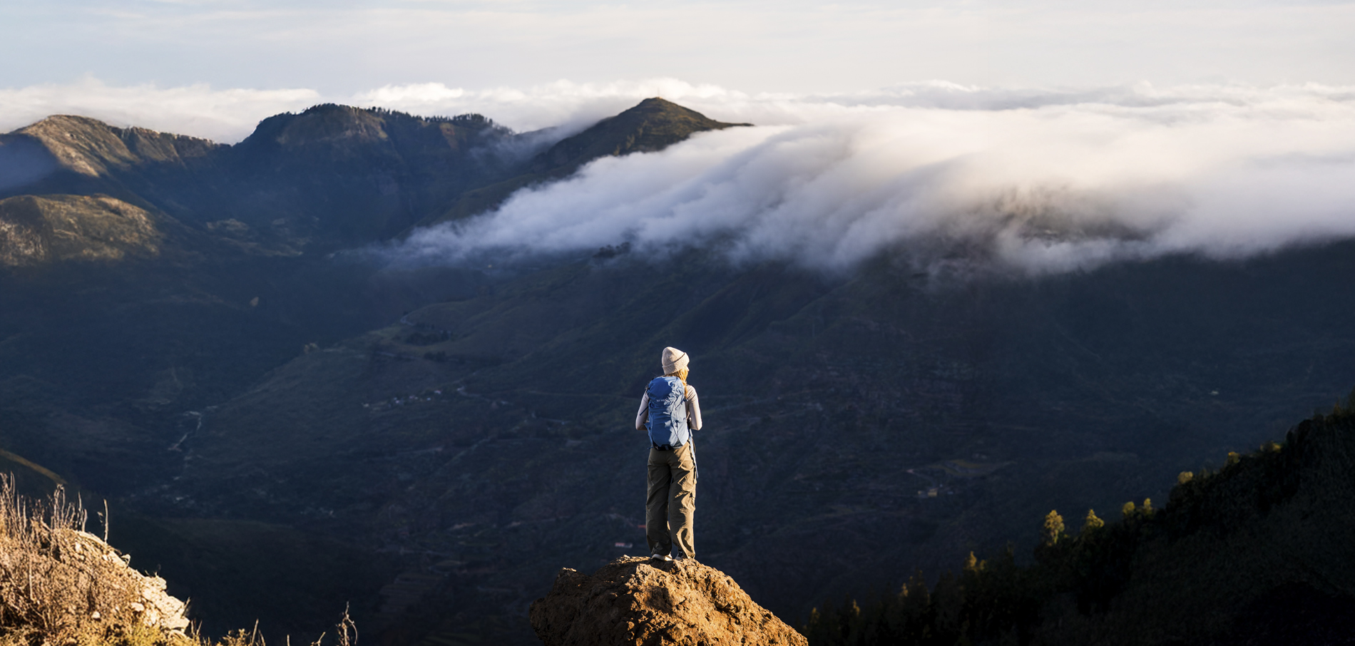 Wandern, Natur, Draußen, Gebirgskette, Gipfel,