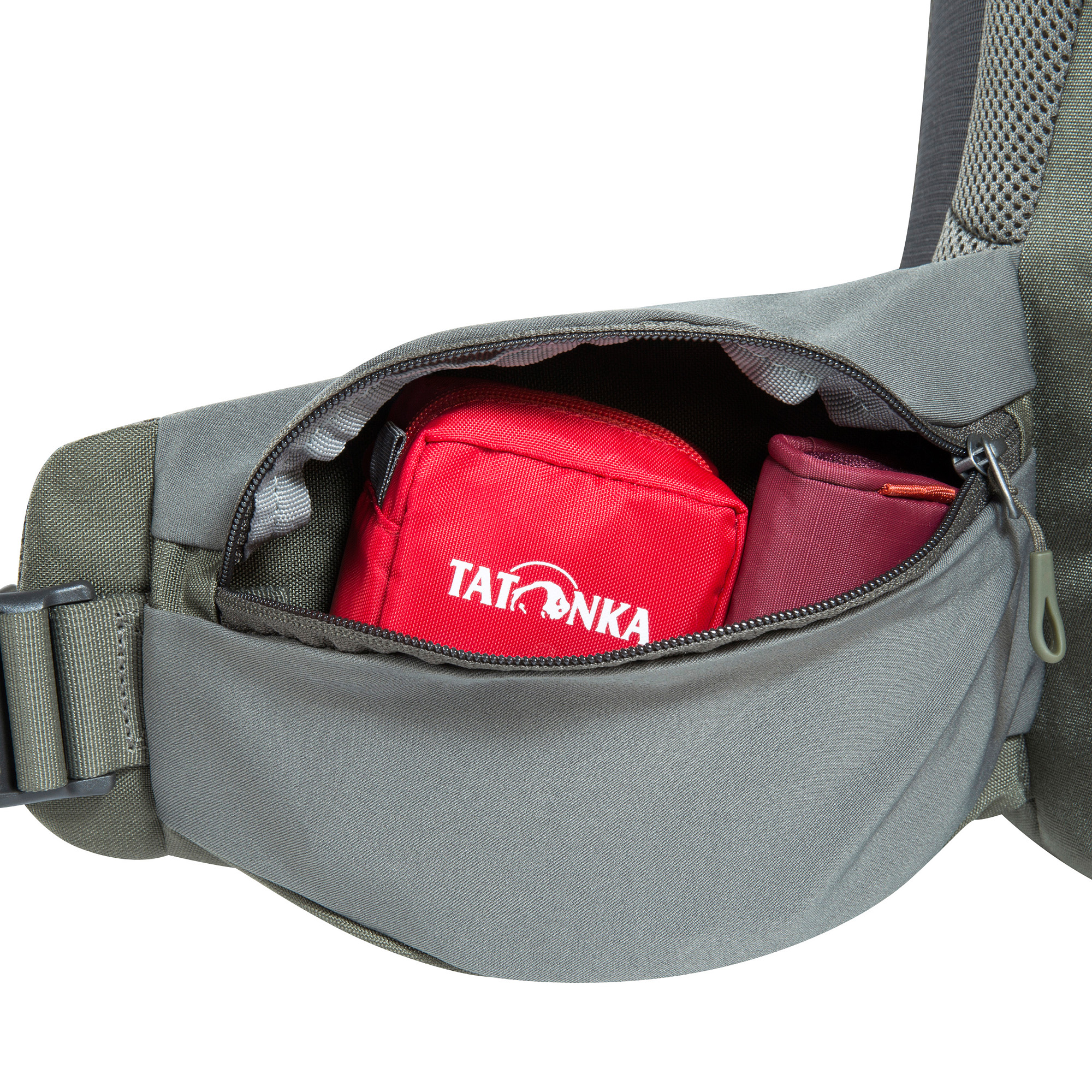 Zubehor, Riemen, Erste Hilfe, Tasche, Tatonka Pyrox 45+10 BC stone grey olive grau Trekkingrucksäcke - Detailansicht