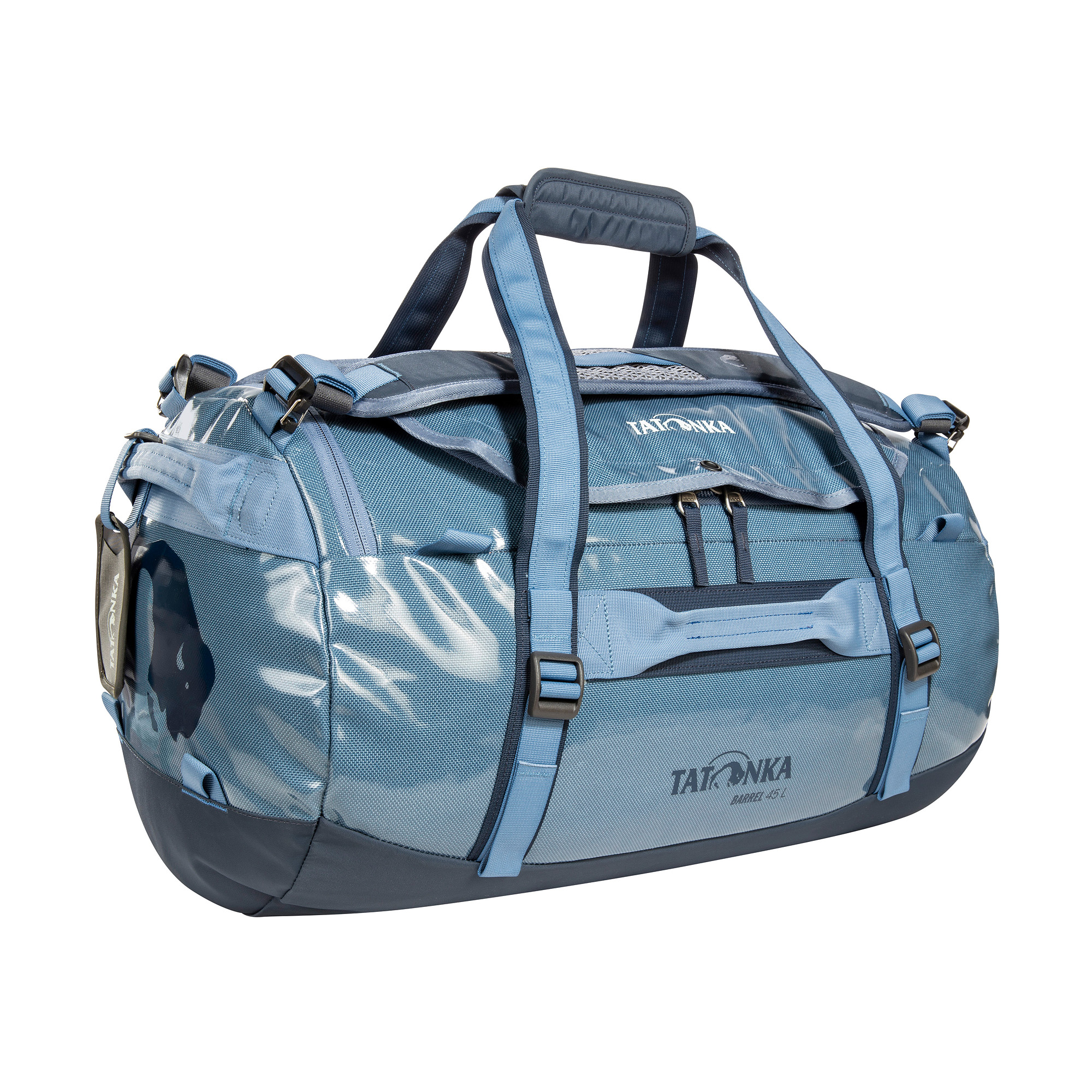 Tatonka Barrel 45 elemental blue blau Reisetaschen - Ansicht seitlich-vorne Gepäck, Zubehör, Tasche, Handtasche, Tatonka Barrel 45 elemental blue blau Reisetaschen - Ansicht seitlich-vorne