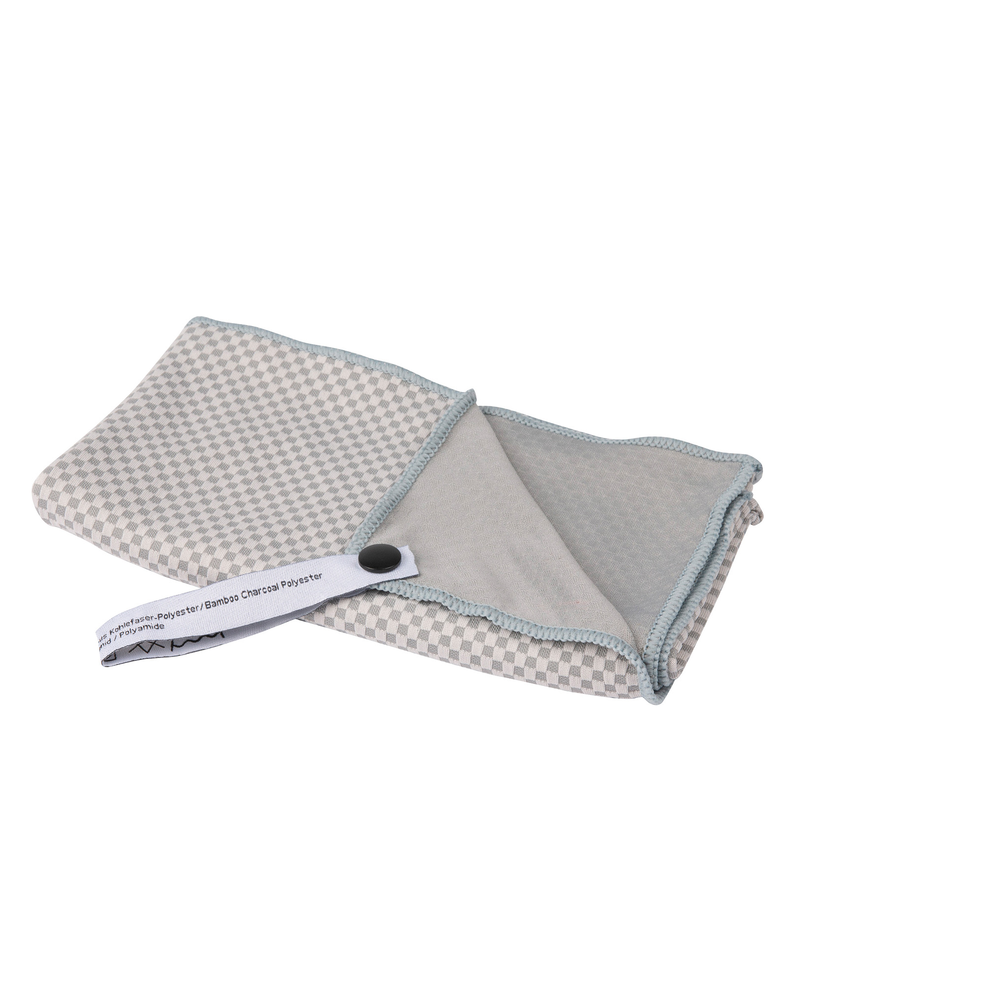 Tatonka Travel Towel Bamboo M grey grau Reisezubehör - Ansicht seitlich-hinten Tatonka Travel Towel Bamboo M grey grau Reisezubehör - Ansicht seitlich-hinten