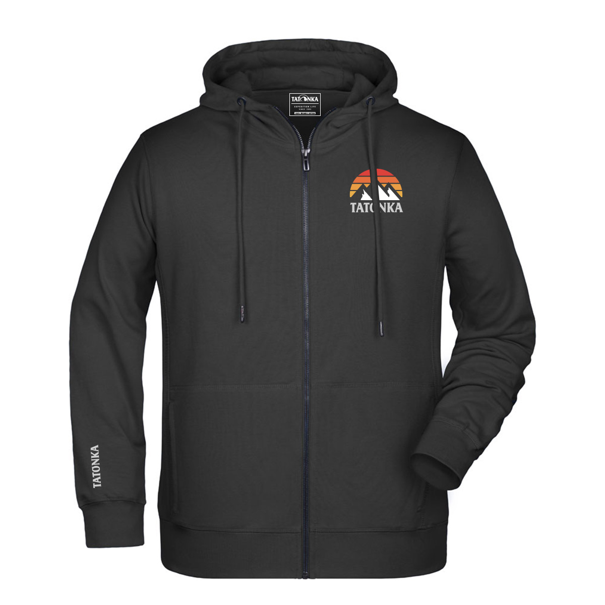 Tatonka Hoodie Sunrise Men black schwarz Pullover - Ansicht seitlich-vorne Pulli, Sweatshirt, Kapuzenpulli, Mantel, Jacke, Tatonka Hoodie Sunrise Men black schwarz Pullover - Ansicht seitlich-vorne