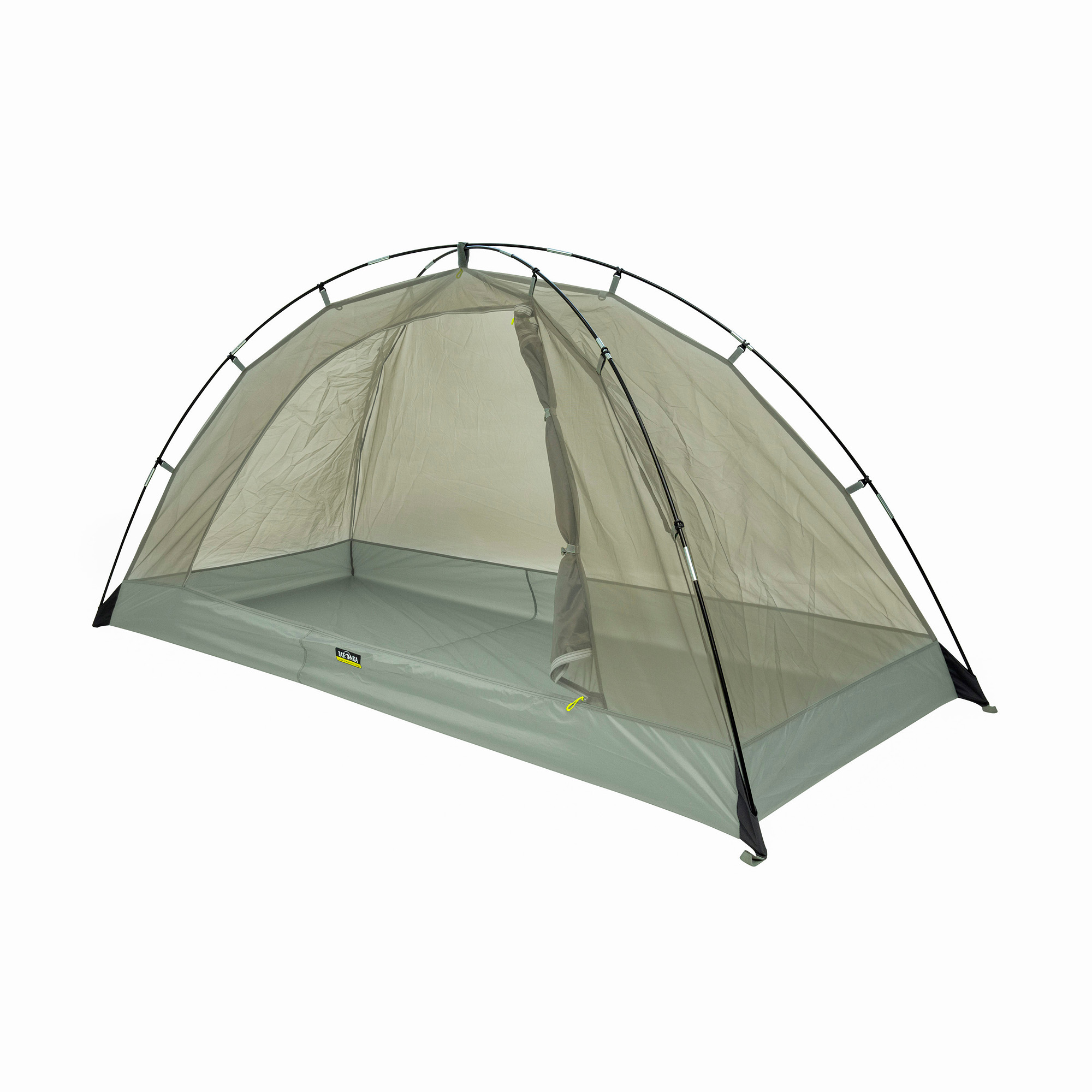 Tatonka Single Moskito Dome cub grün 1-Personen-Zelte - Ansicht seitlich-hinten Zelt, Campen, Zelt in den Bergen, Natur, Draußen, Tatonka Single Moskito Dome cub grün 1-Personen-Zelte - Ansicht seitlich-hinten