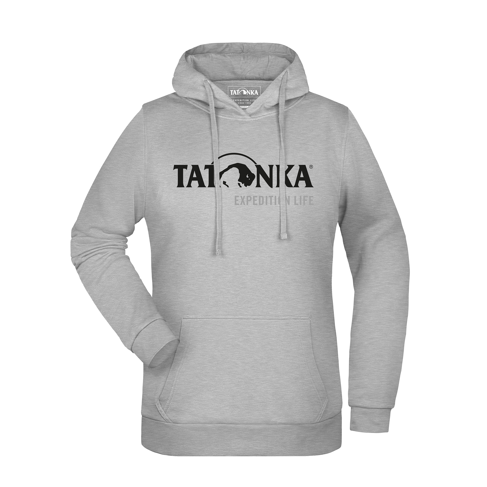 Tatonka Tatonka Hoodie W's grey heather grau Pullover - Ansicht seitlich-vorne Strickwaren, Pullover, Sweatshirt, Kapuzenpulli, Kapuze, Tatonka Tatonka Hoodie W's grey heather grau Pullover - Ansicht seitlich-vorne