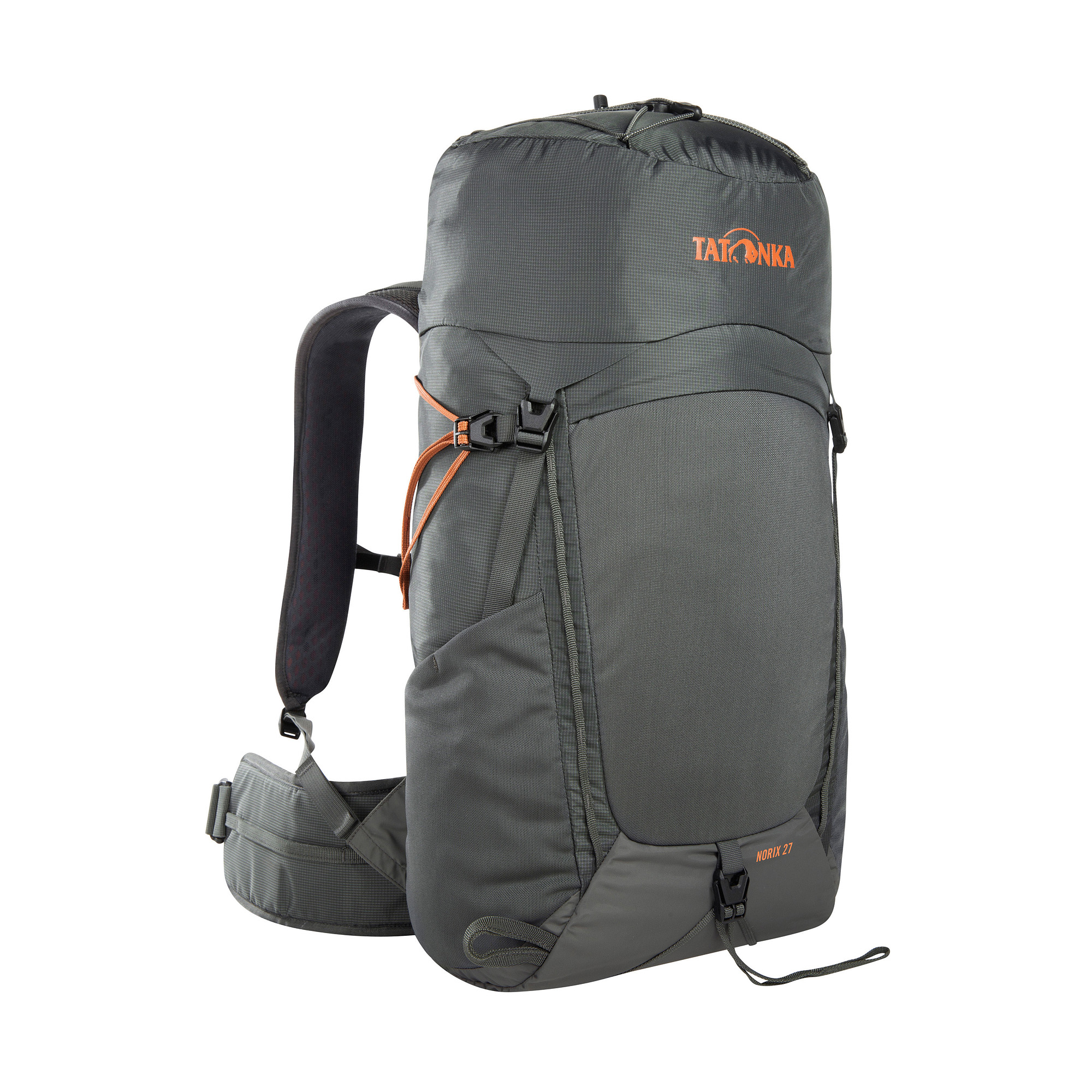 Tasche, Rucksack, Tatonka Norix 27 titan grey grau Trekkingrucksäcke - Ansicht seitlich-vorne