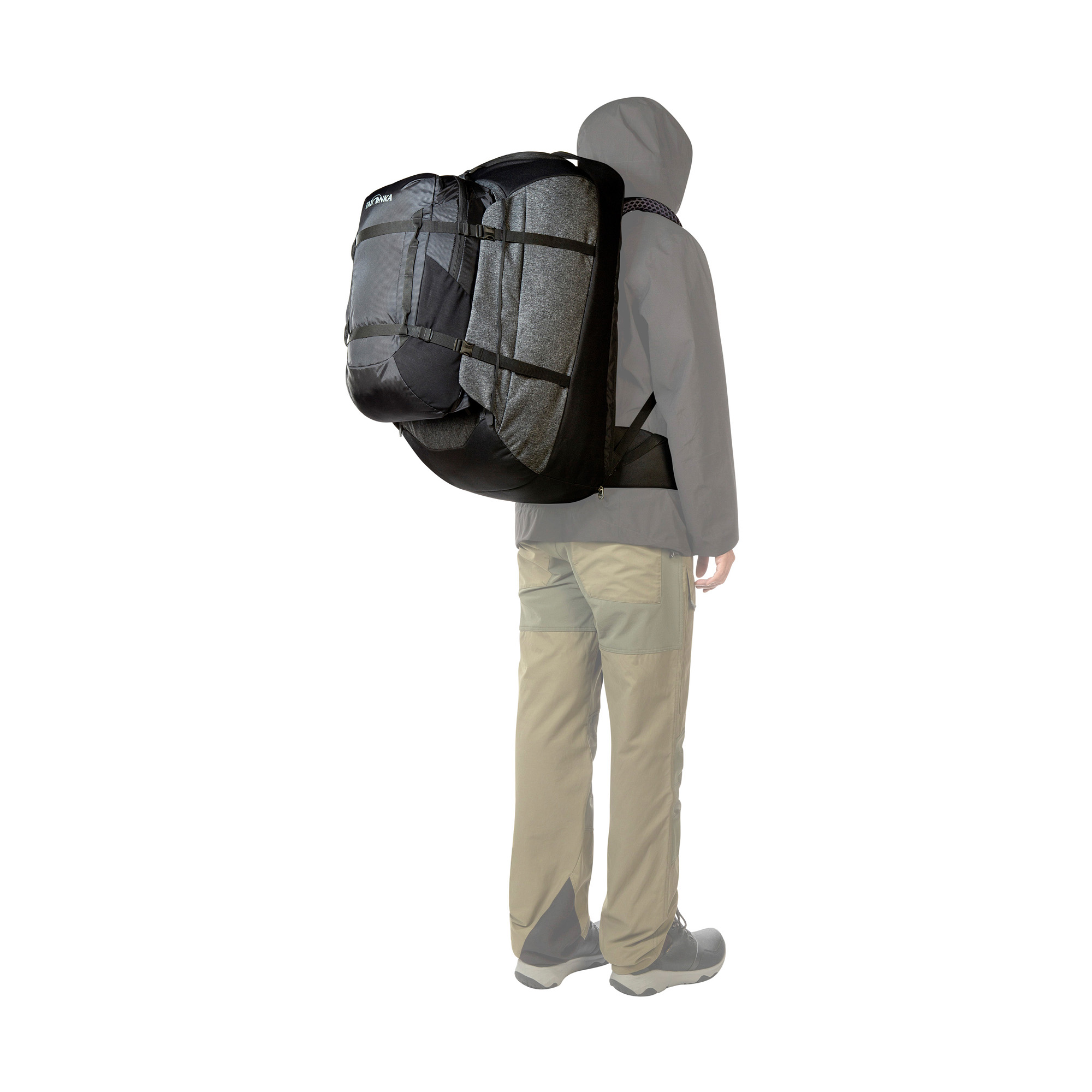 Tasche, Erwachsener, Männlich, Mann, Person, Tatonka Great Escape 60+15 black schwarz Reiserucksäcke - Detailansicht