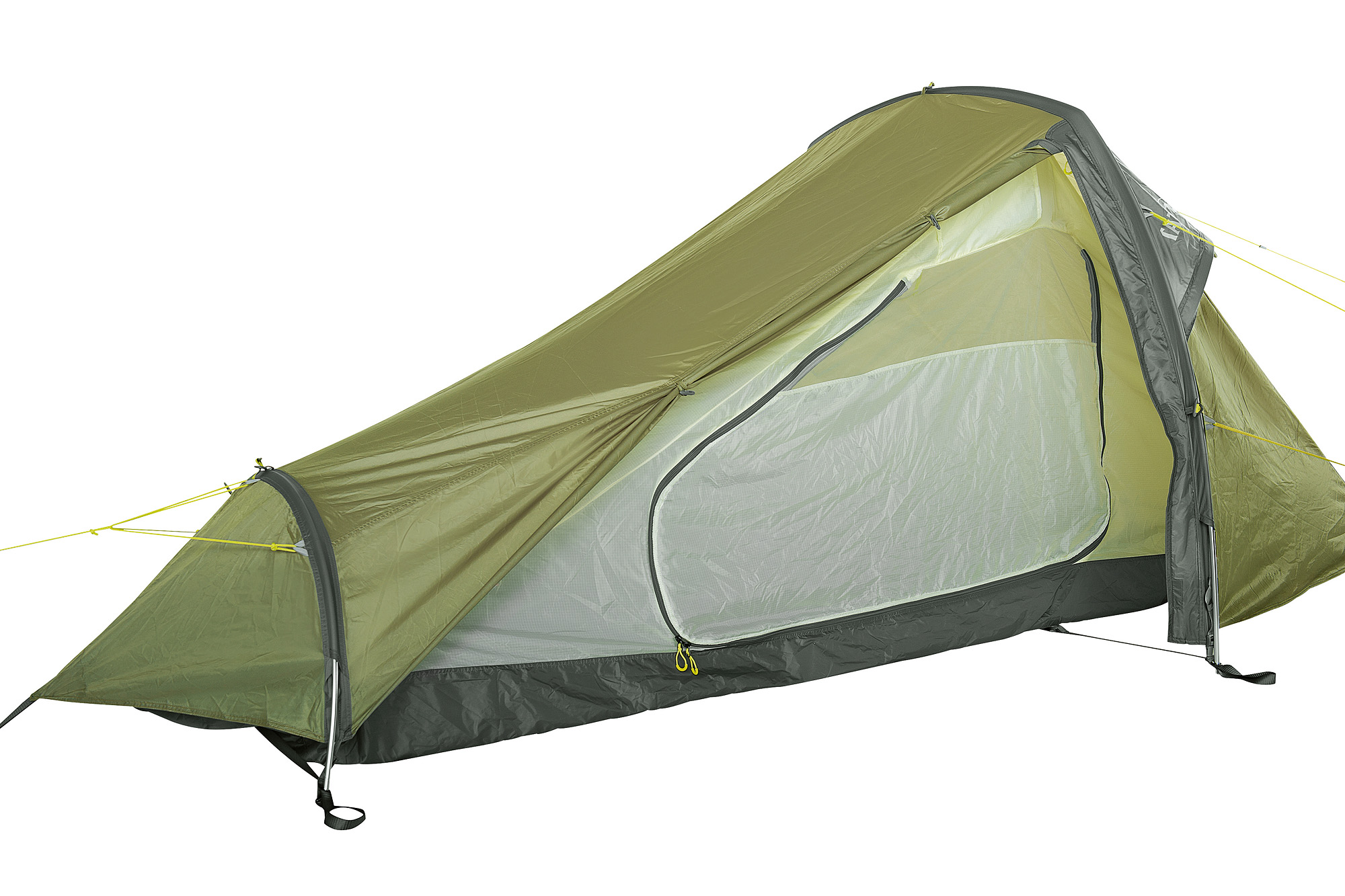 Tatonka Koli light olive grün 1-Personen-Zelte - Detailansicht Zelt, Campen, Zelt in den Bergen, Natur, Draußen, Tatonka Koli light olive grün 1-Personen-Zelte - Detailansicht