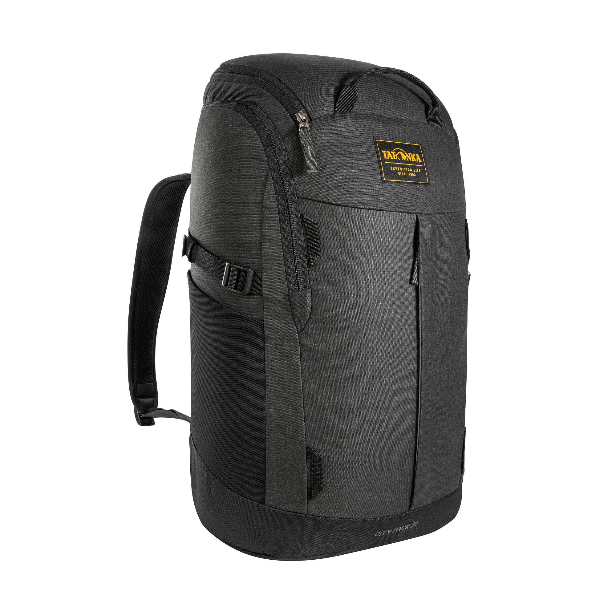 Tatonka City Pack 22 Kapok black schwarz Tagesrucksäcke - Ansicht seitlich-vorne Tasche, Rucksack, Tatonka City Pack 22 Kapok black schwarz Tagesrucksäcke - Ansicht seitlich-vorne