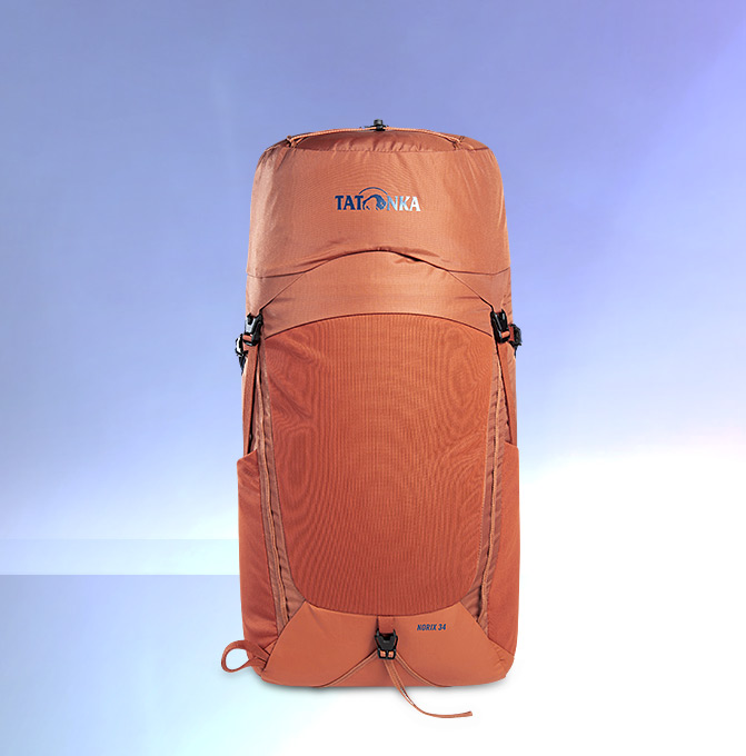Rucksack, Kletterrucksack, Wanderrucksack, Reiserucksack, Nylon, Rucksack, Trekking, Backpack, 40L, Oberteil grau, Für luftige Höhen und gemütliche Hütten – die neue Norix-Serie von Tatonka